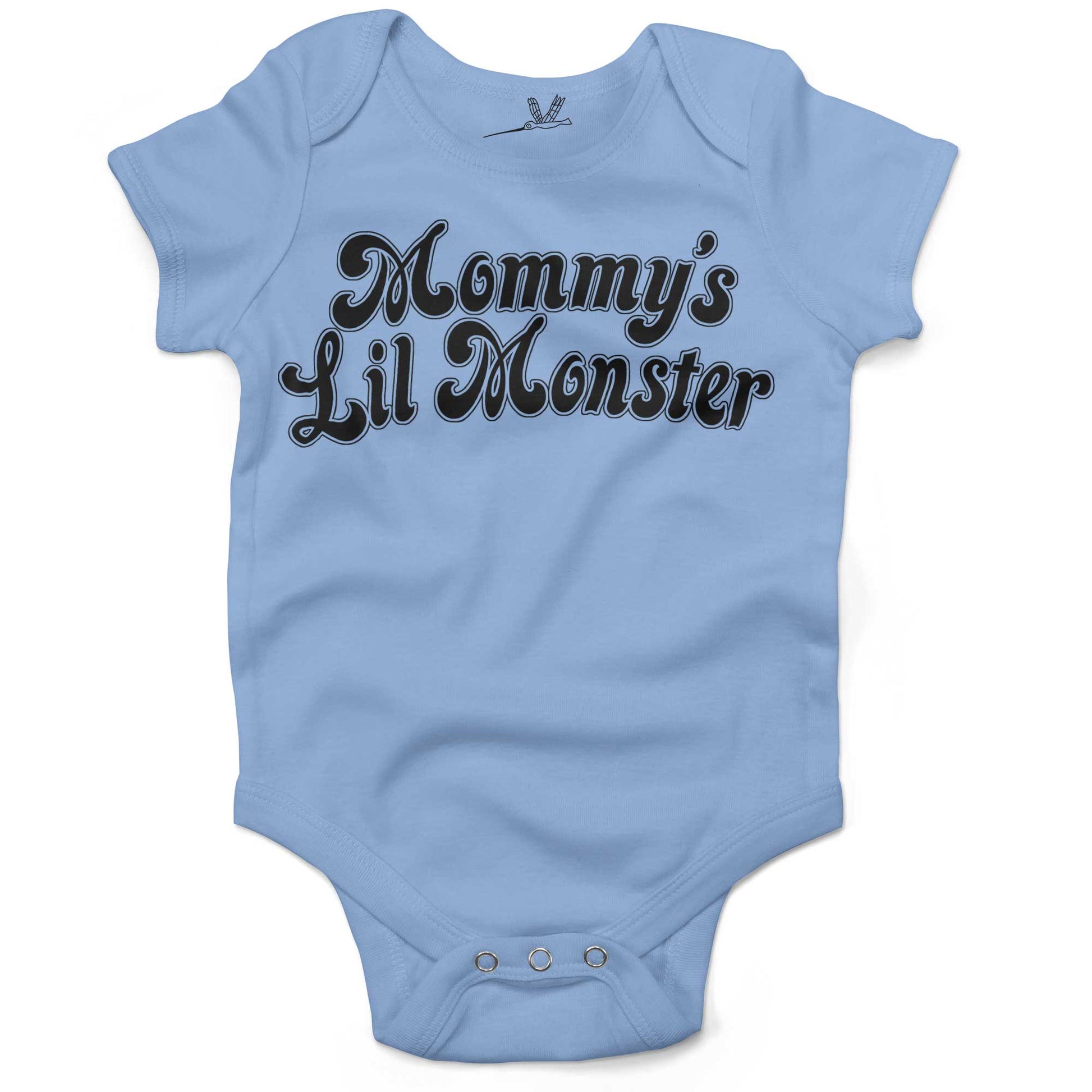 Mommy's Lil Monster Infant Bodysuit or Raglan Baby Tee-Organic Baby Blue-3-6 months