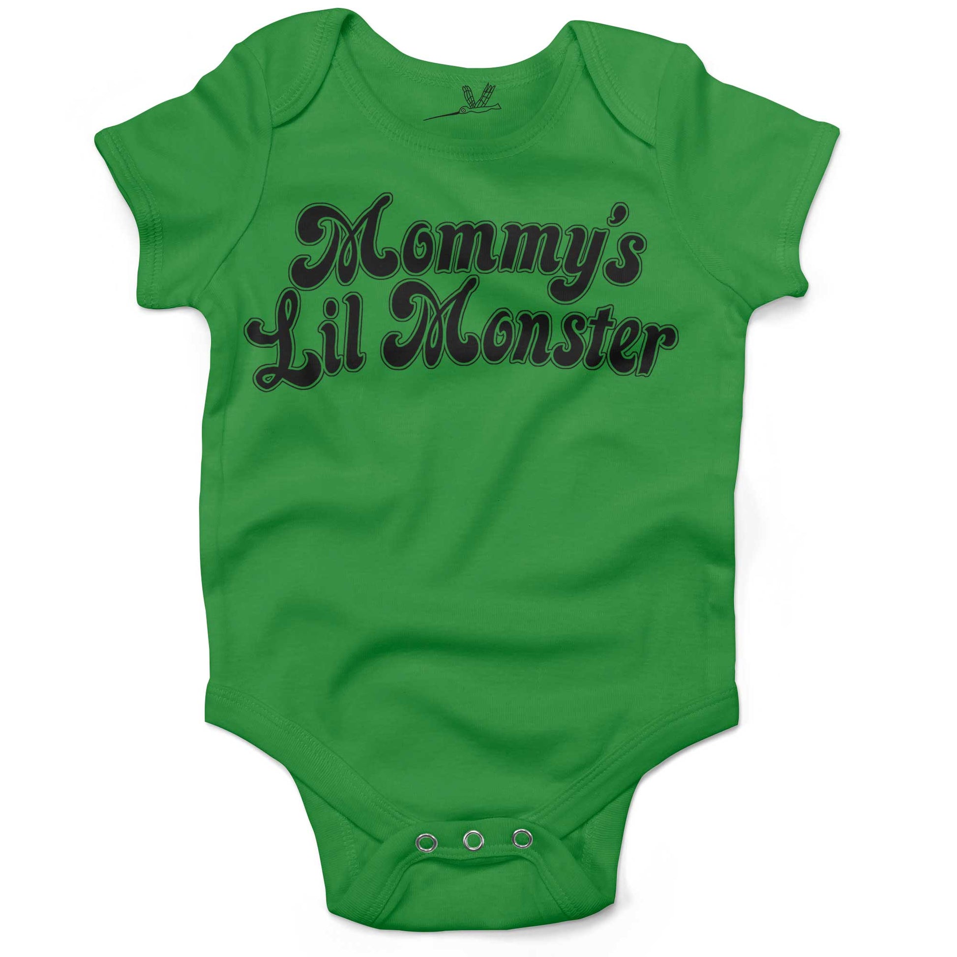 Mommy's Lil Monster Infant Bodysuit or Raglan Baby Tee-Grass Green-3-6 months