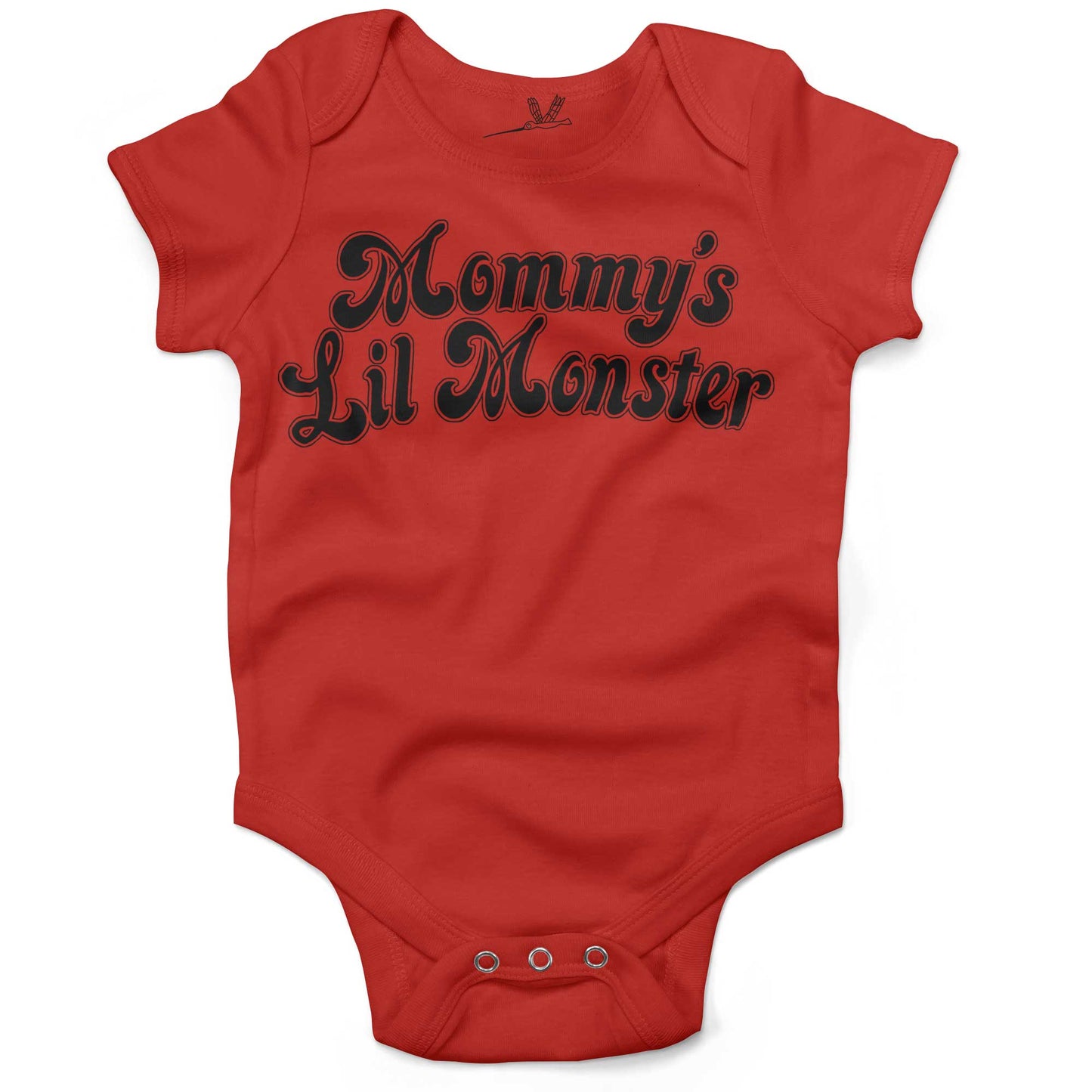Mommy's Lil Monster Infant Bodysuit or Raglan Baby Tee-Organic Red-3-6 months