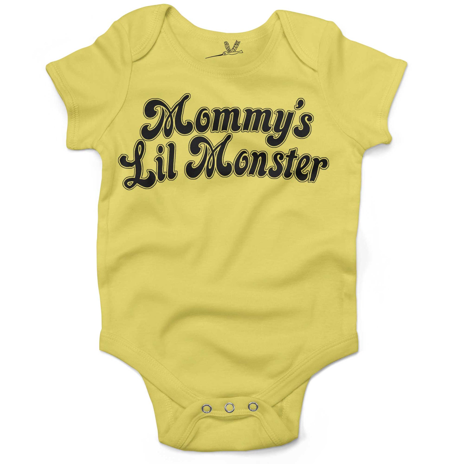 Mommy's Lil Monster Infant Bodysuit or Raglan Baby Tee-Yellow-3-6 months