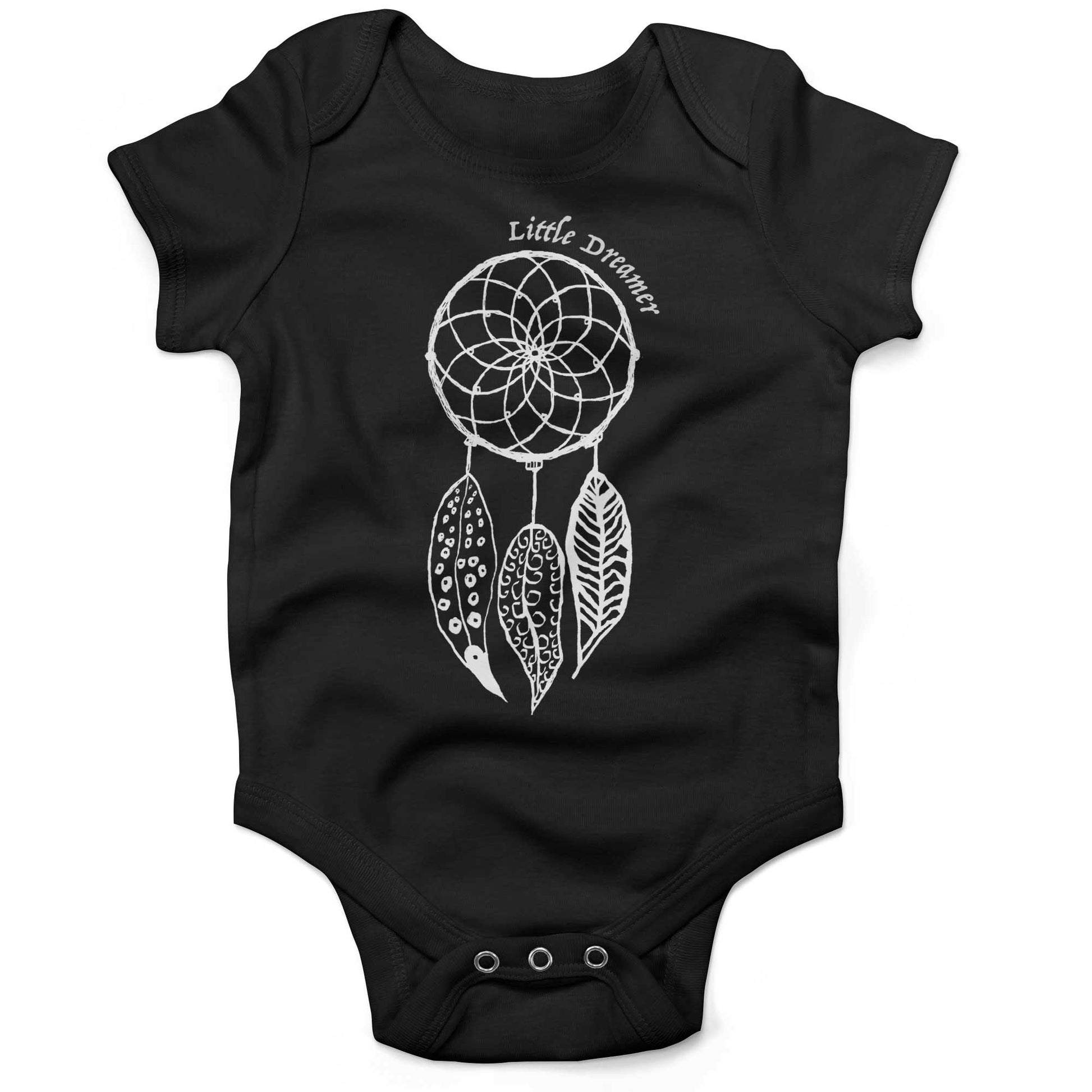 Dreamcatcher Infant Bodysuit or Raglan Baby Tee-Organic Black-3-6 months