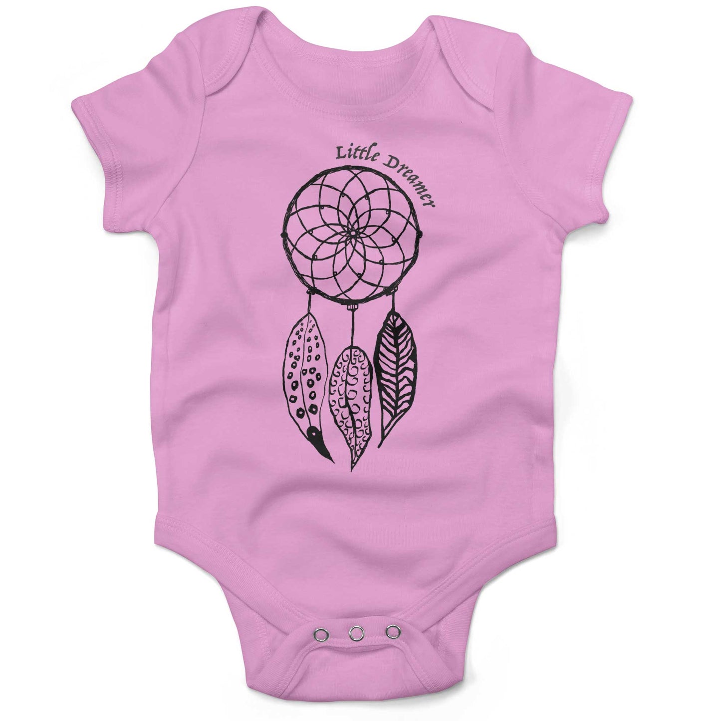 Dreamcatcher Infant Bodysuit or Raglan Baby Tee-Organic Pink-3-6 months