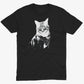 Black & White Cat Unisex Or Women's Cotton T-shirt-Black-Unisex