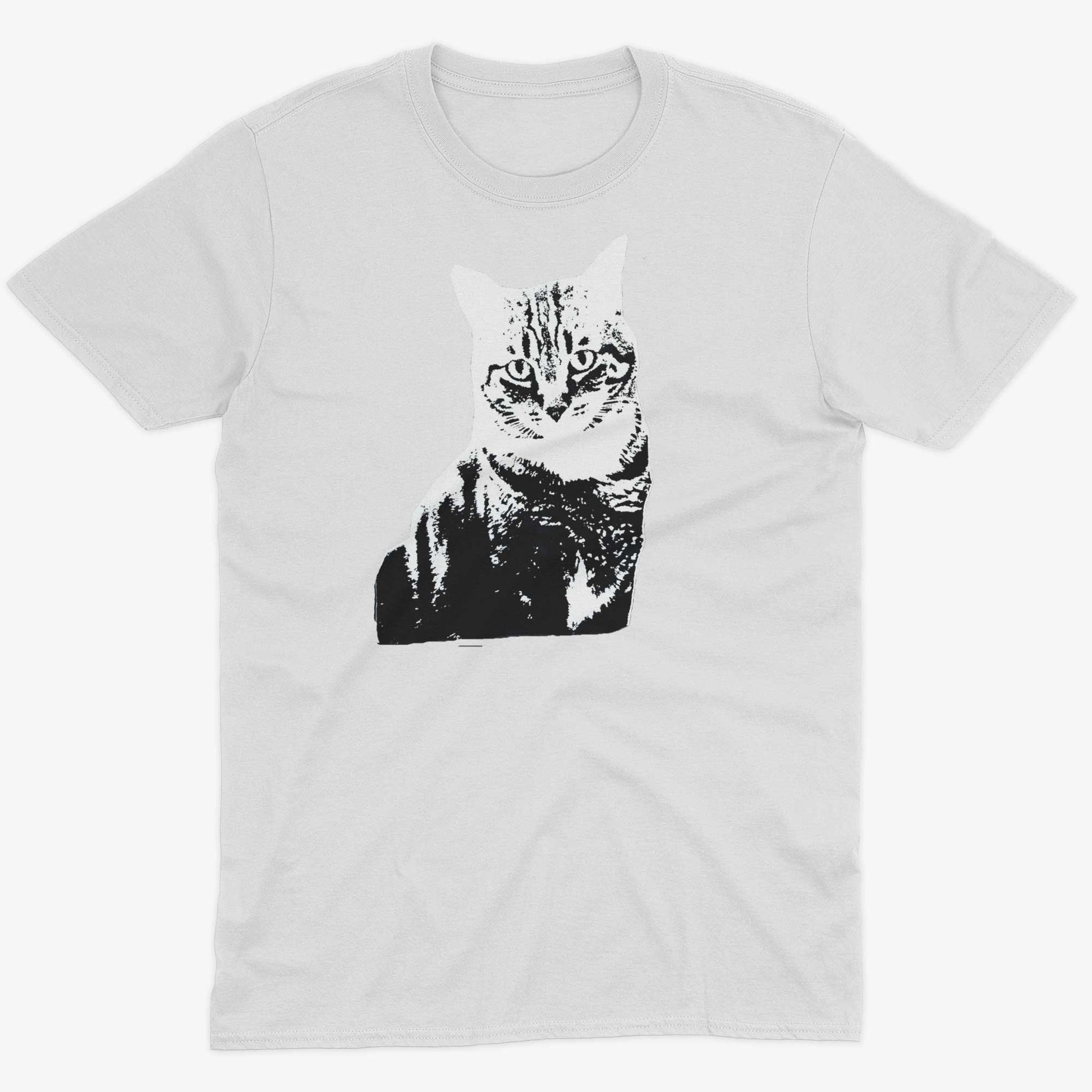 Black & White Cat Unisex Or Women's Cotton T-shirt-