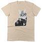 Black & White Cat Unisex Or Women's Cotton T-shirt-Organic Natural-Woman