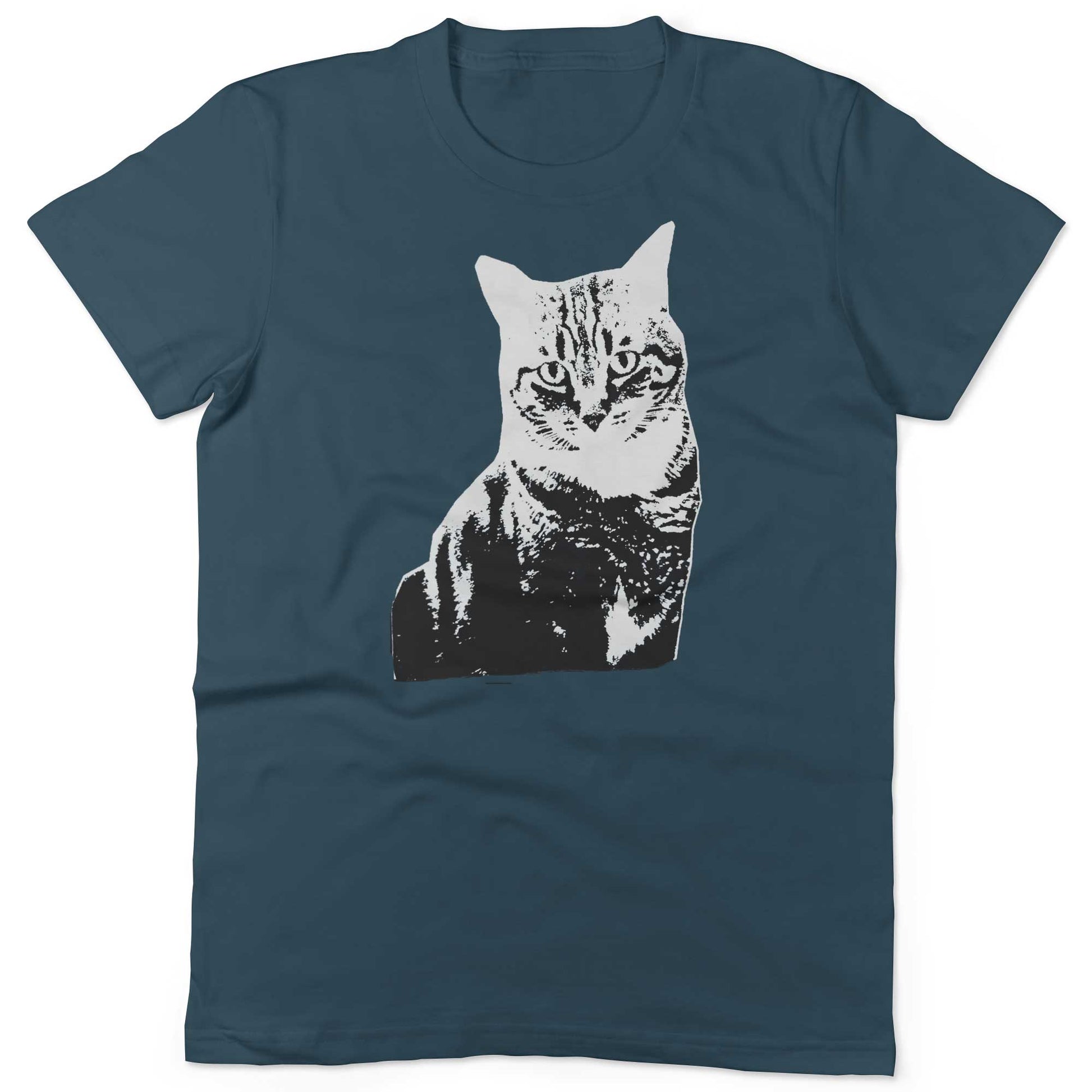 Black & White Cat Unisex Or Women's Cotton T-shirt-