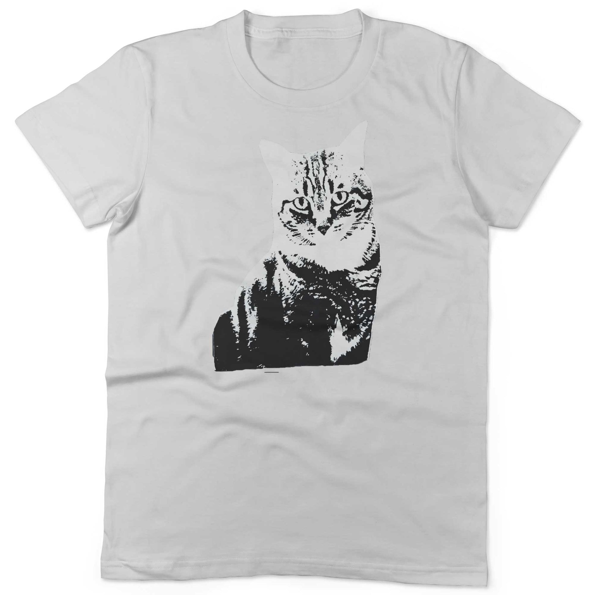 Black & White Cat Unisex Or Women's Cotton T-shirt-