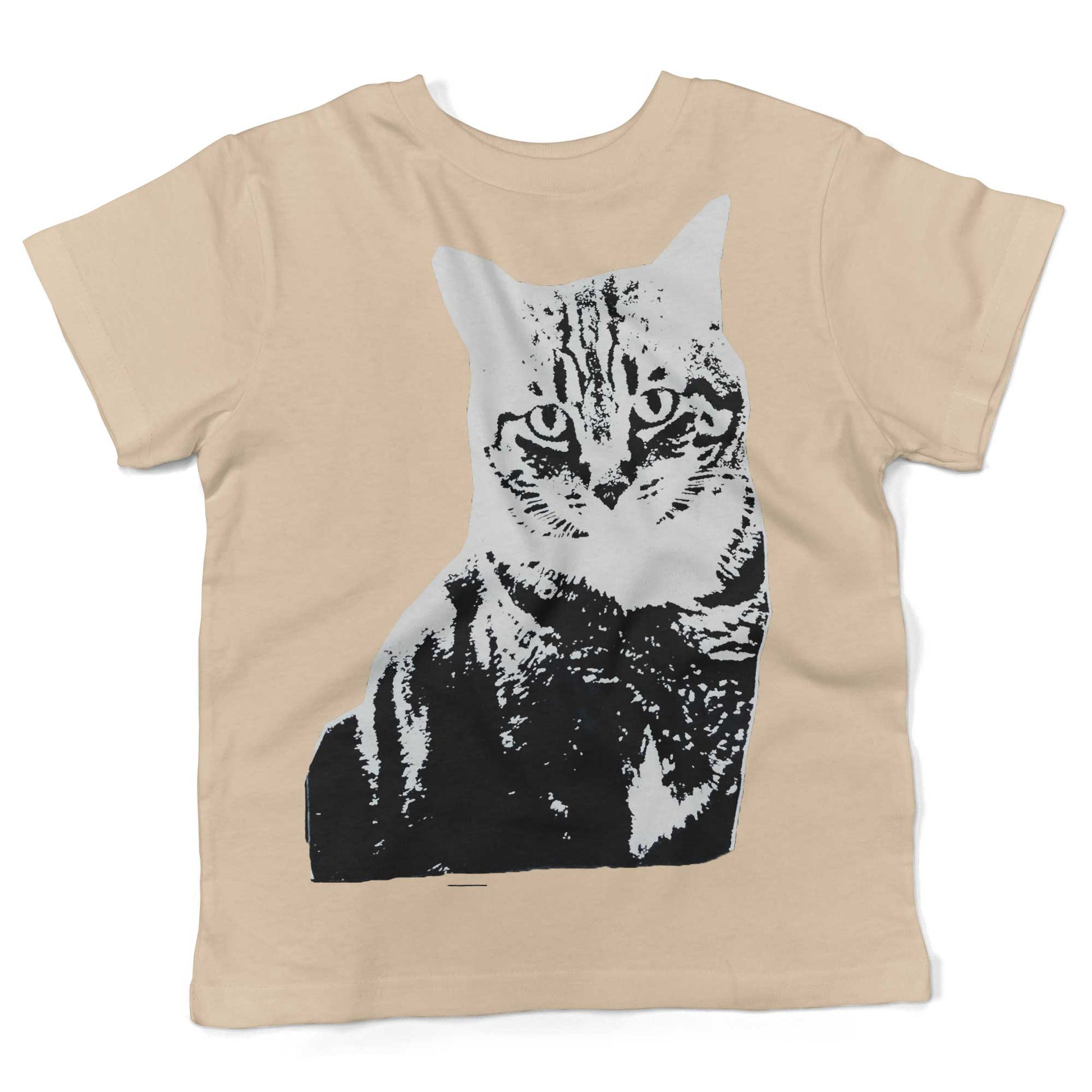 Black & White Cat Toddler Shirt-Organic Natural-2T