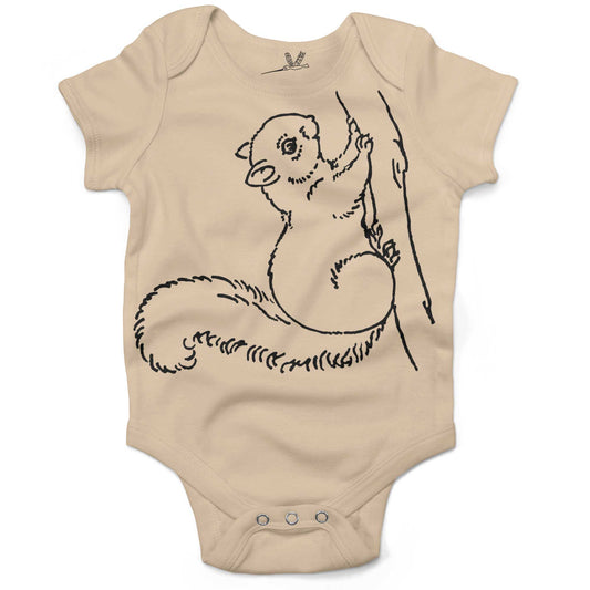 Super Cute Squirrel Infant Bodysuit or Raglan Baby Tee-Organic Natural-3-6 months