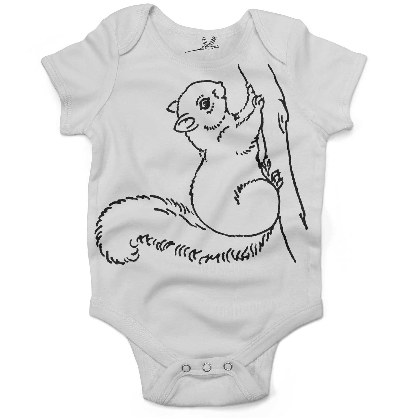 Super Cute Squirrel Infant Bodysuit or Raglan Baby Tee-White-3-6 months