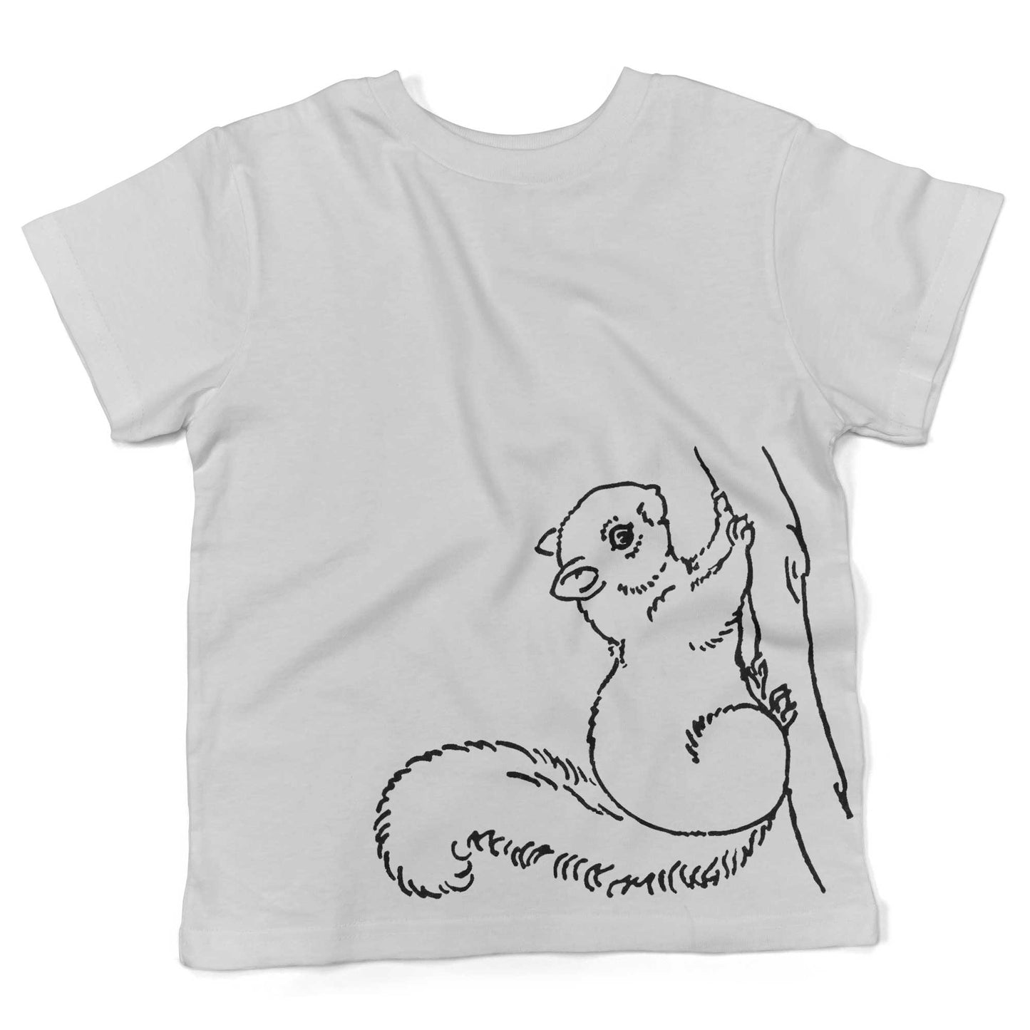 Super Cute Squirrel Toddler Shirt-White-2T