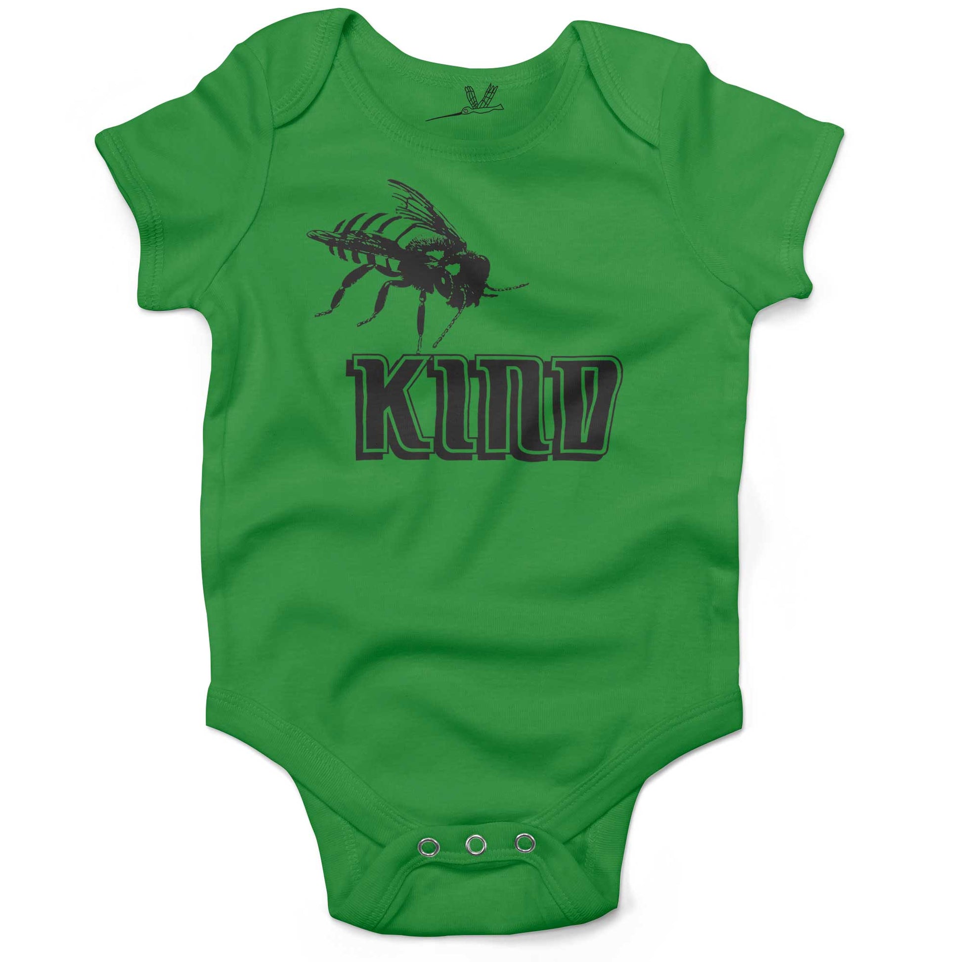 Bee Kind Infant Bodysuit or Raglan Baby Tee-Grass Green-3-6 months
