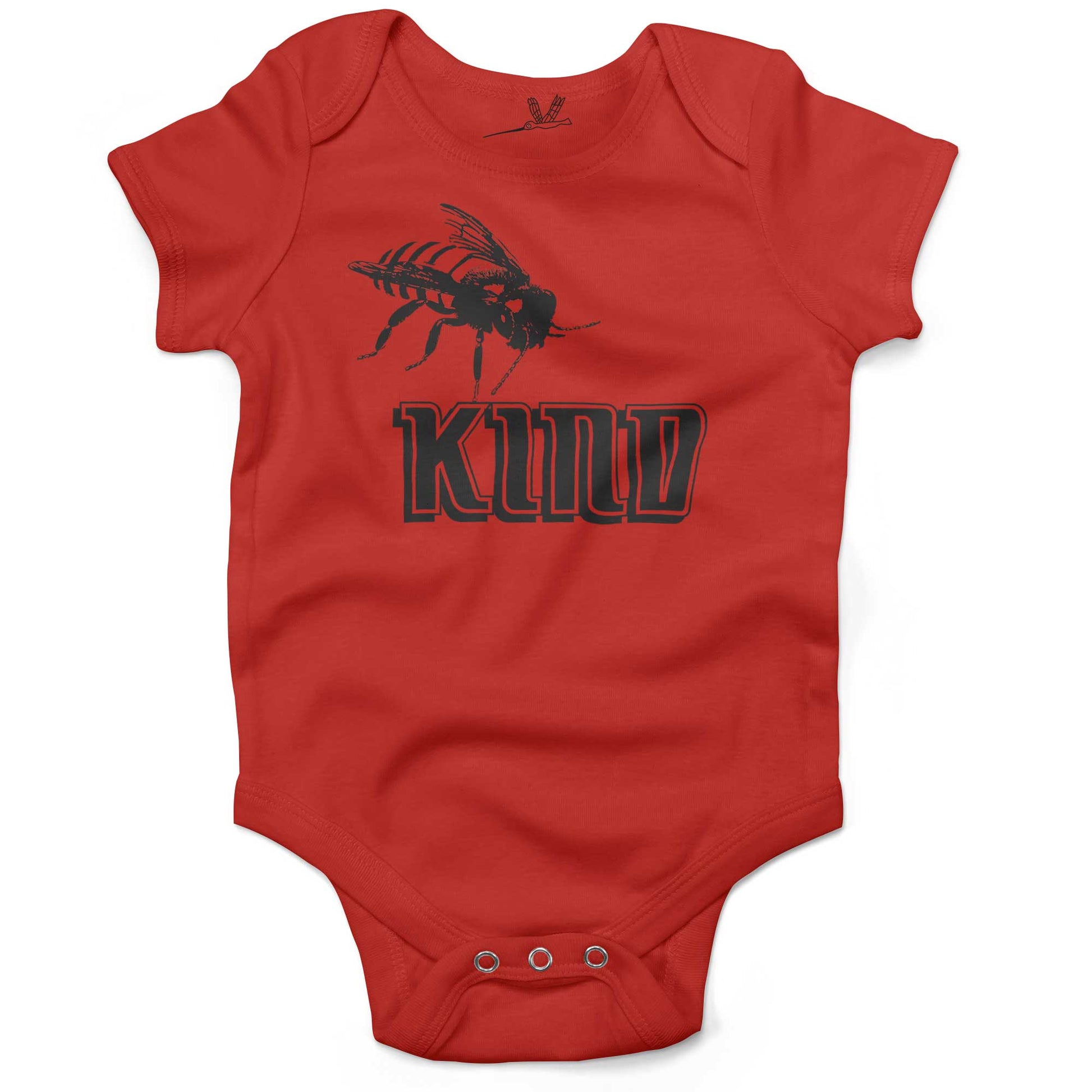 Bee Kind Infant Bodysuit or Raglan Baby Tee-Organic Red-3-6 months