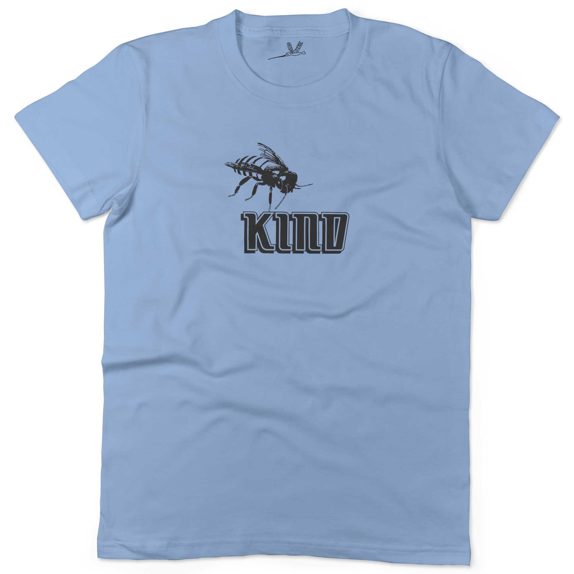 Bee Kind Unisex Or Women's Cotton T-shirt-Baby Blue-Woman