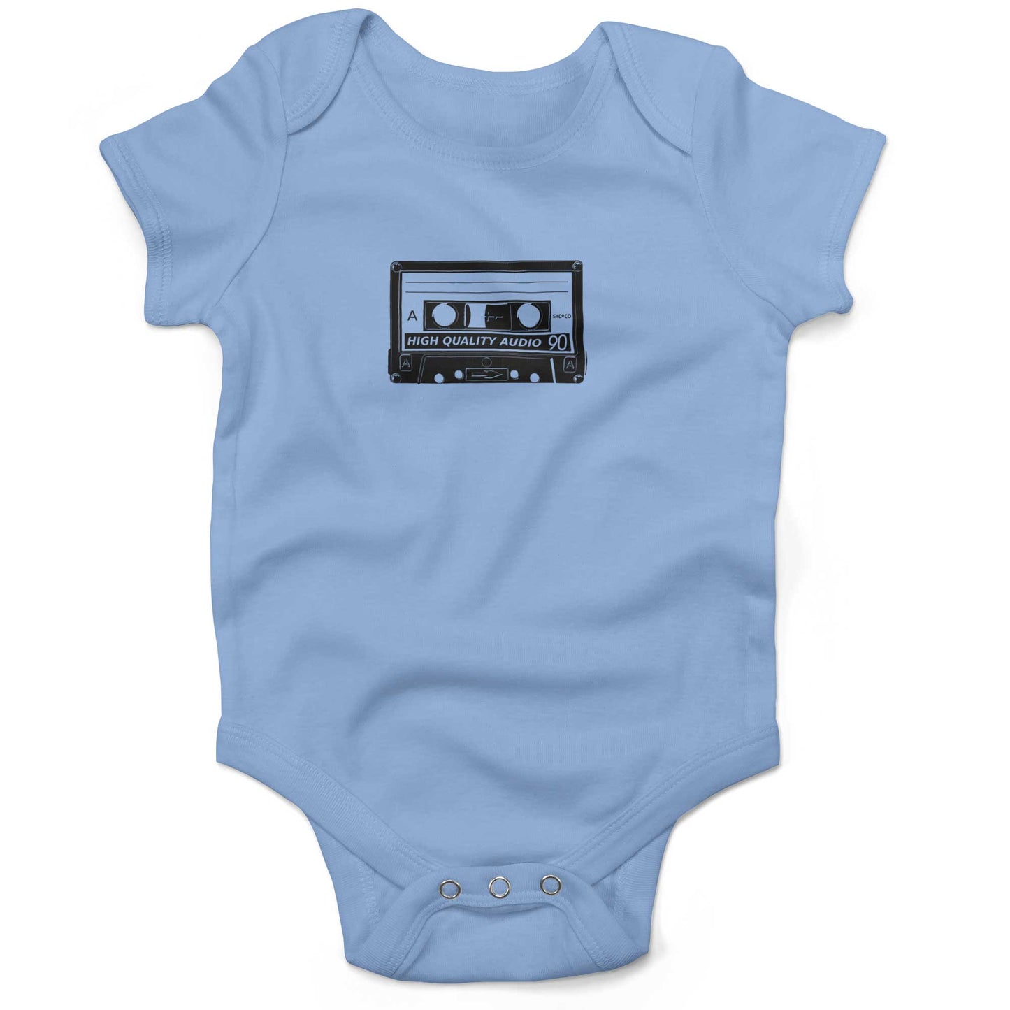 Cassette Tape Infant Bodysuit or Raglan Baby Tee-Organic Baby Blue-3-6 months