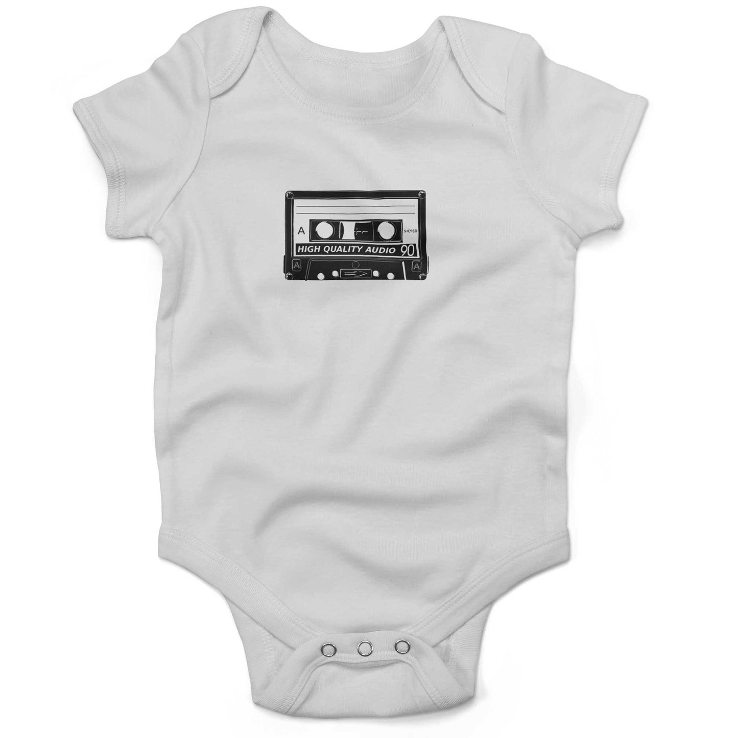 Cassette Tape Infant Bodysuit or Raglan Baby Tee-White-3-6 months