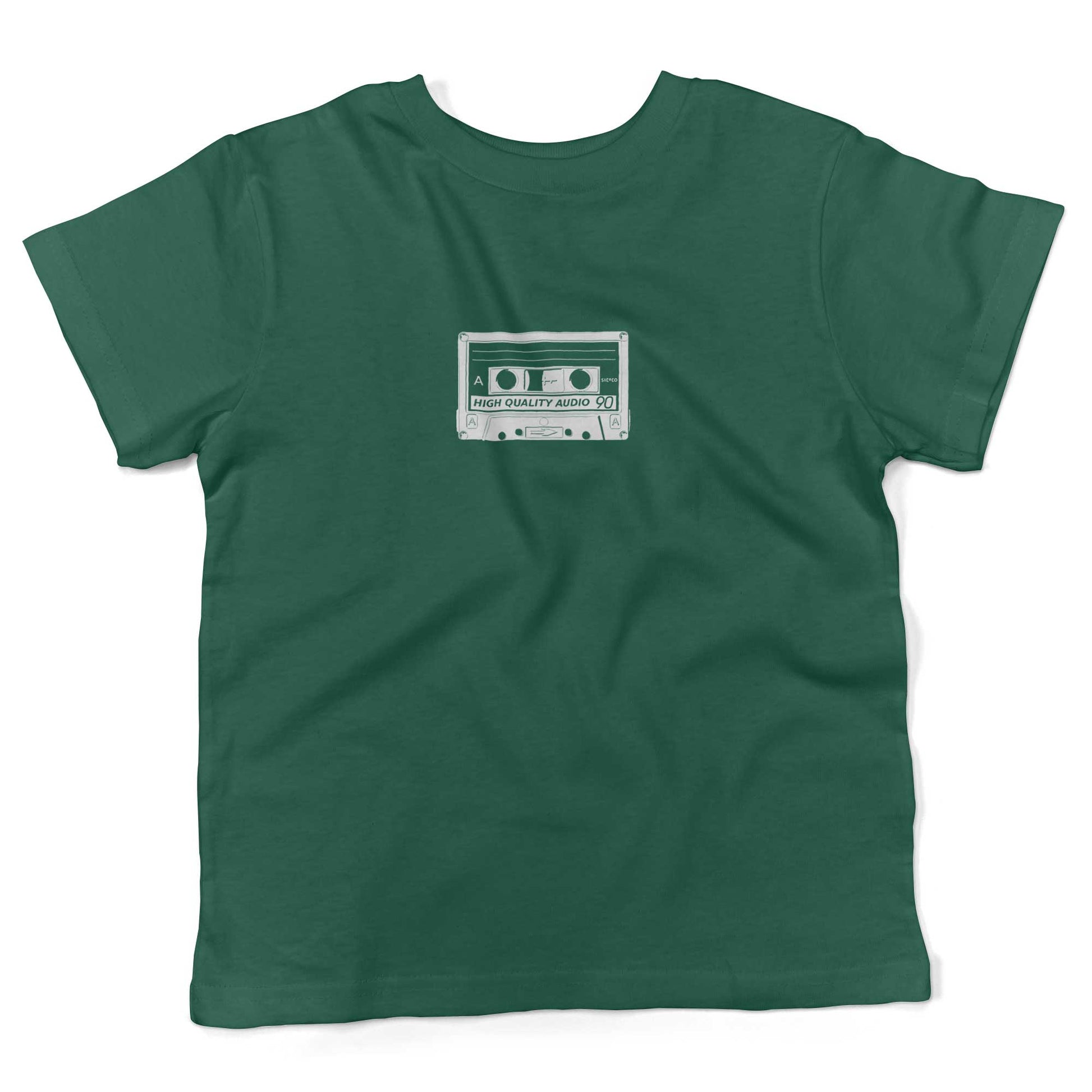 Cassette Tape Toddler Shirt-Kelly Green-2T
