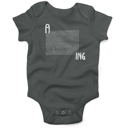 Amazing Infant Bodysuit or Raglan Baby Tee-Organic Asphalt-3-6 months