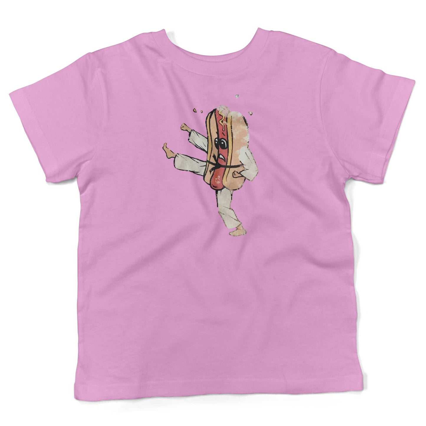 Vintage Hot Dog Toddler Shirt-Organic Pink-2T