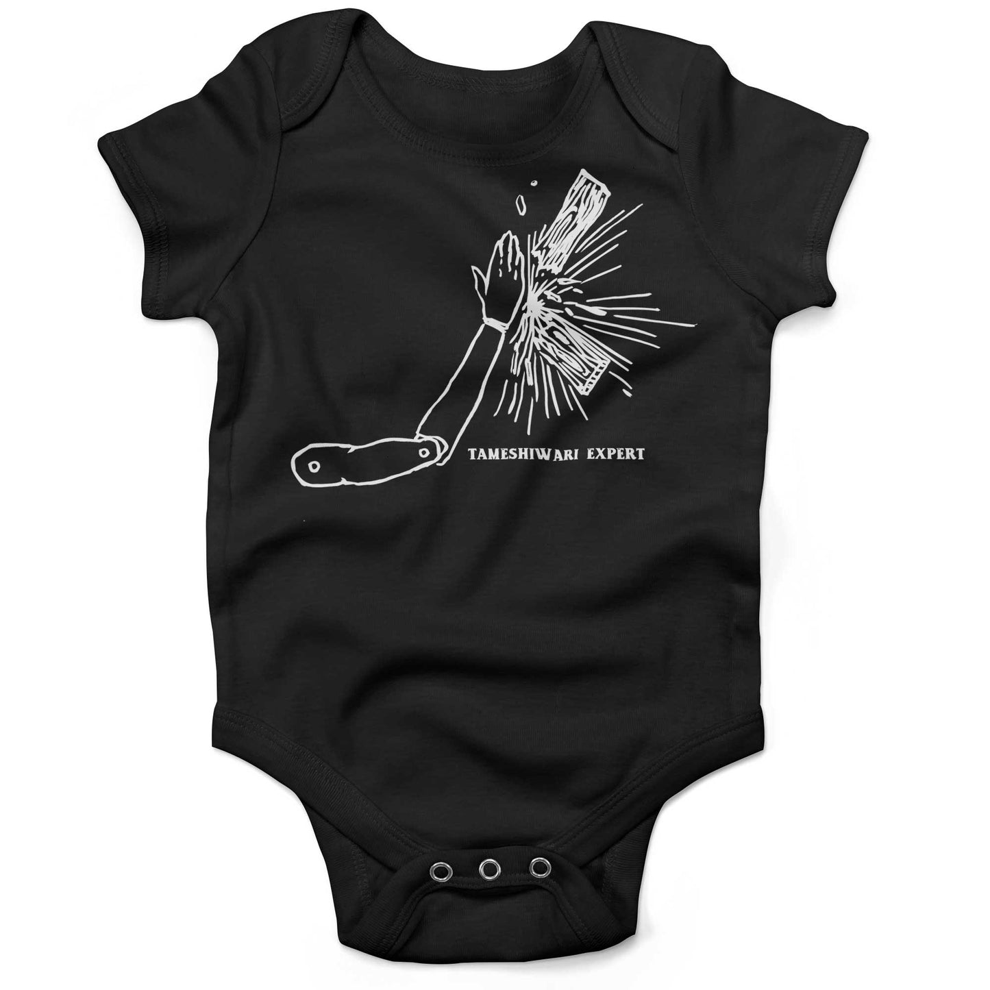 Tameshiwari Expert Infant Bodysuit-Organic Black-3-6 months