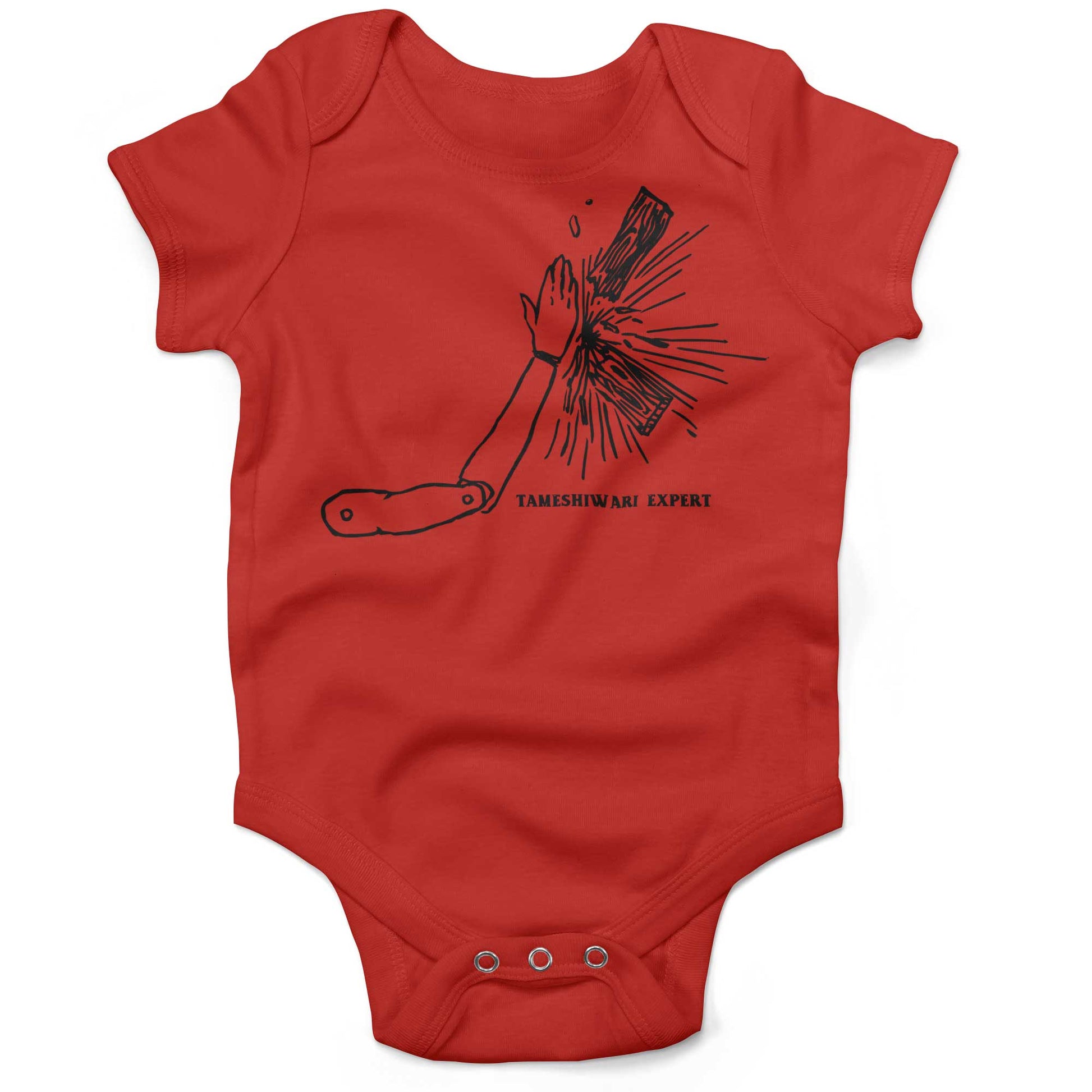 Tameshiwari Expert Infant Bodysuit-Organic Red-3-6 months