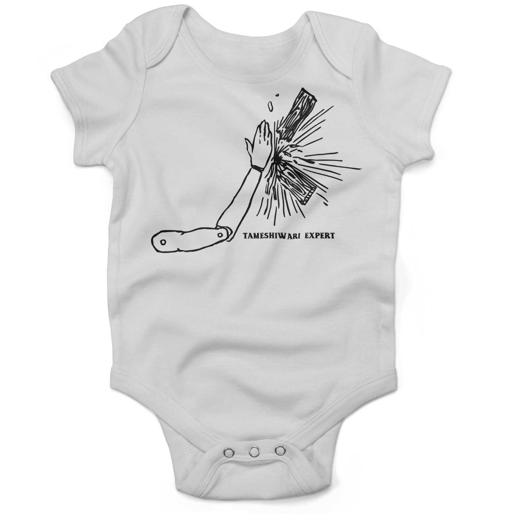 Tameshiwari Expert Infant Bodysuit-White-3-6 months