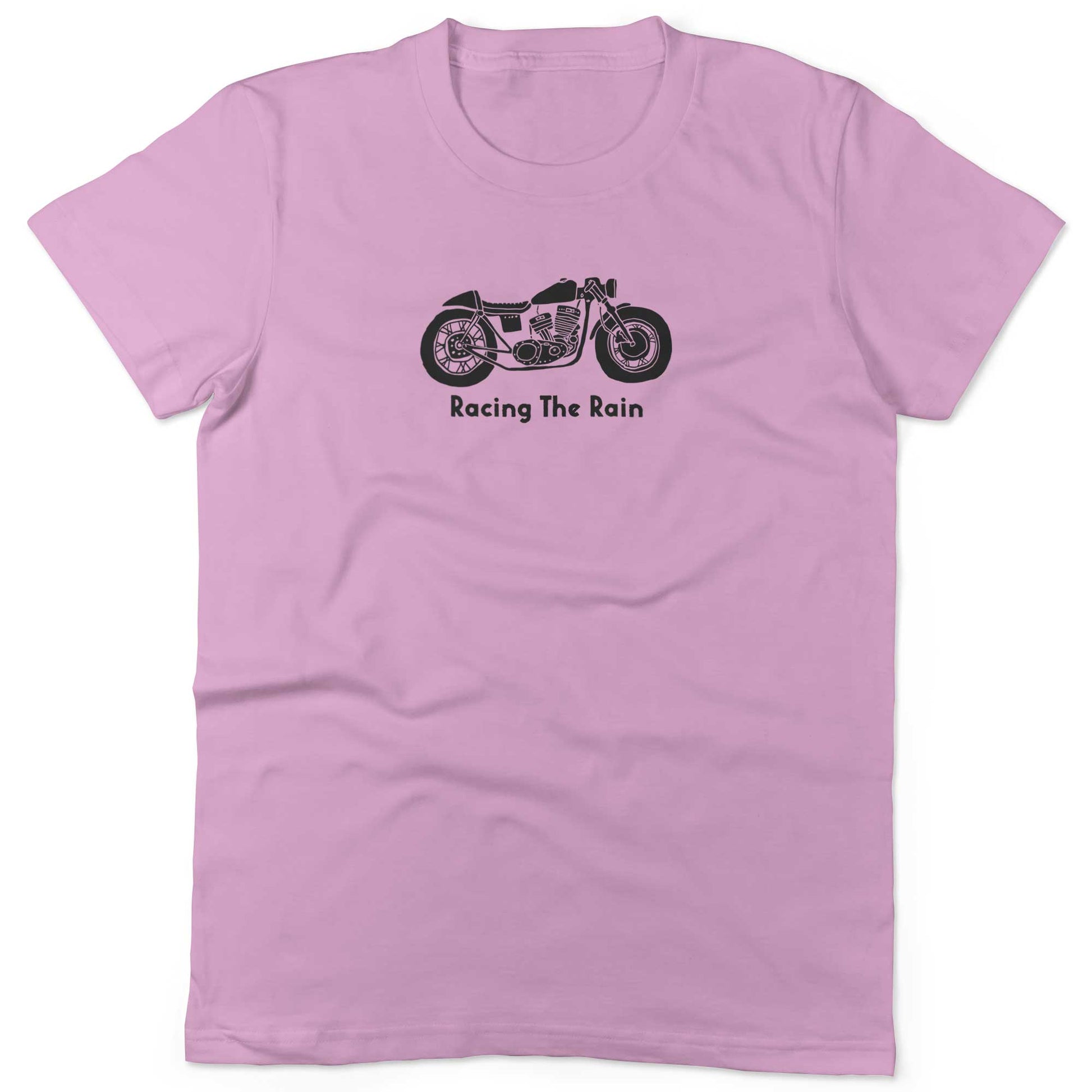Racing The Rain Unisex Or Women's Cotton T-shirt-Pink-Woman