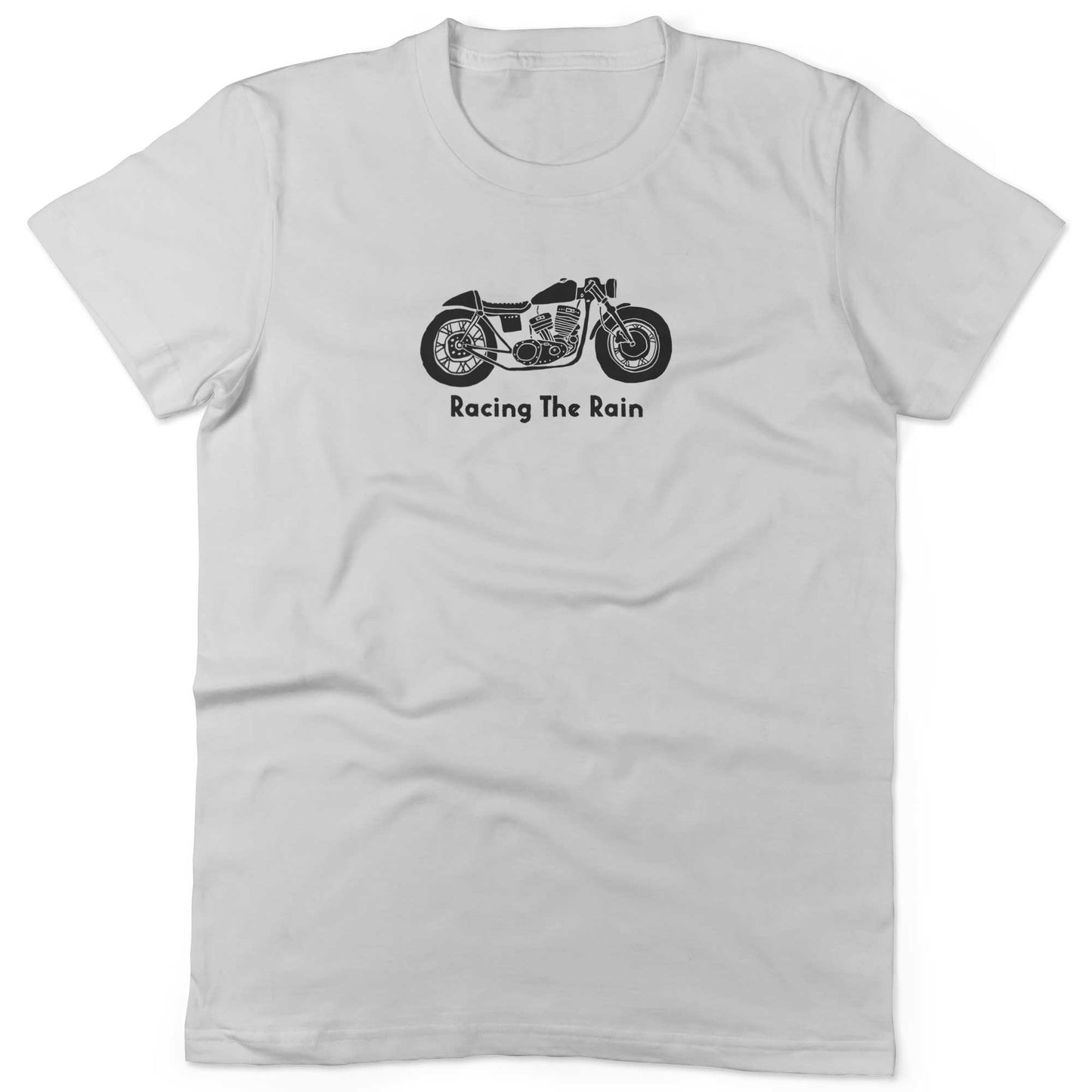 Racing The Rain Unisex Or Women's Cotton T-shirt-White-Woman