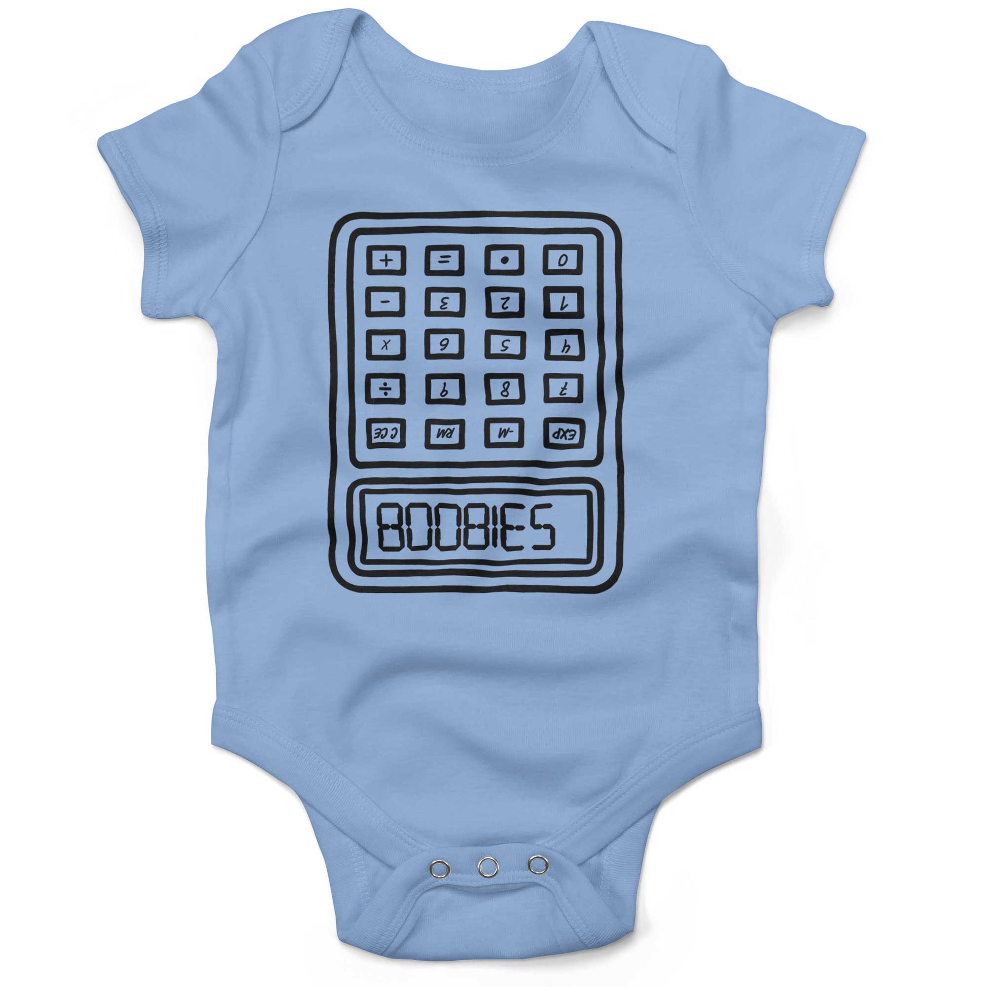 BOOBIES Infant Bodysuit or Raglan Baby Tee-Organic Baby Blue-3-6 months
