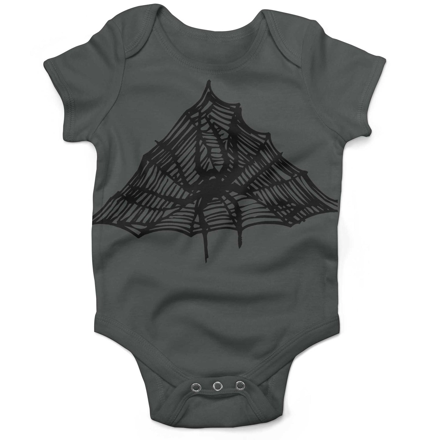Spiderweb Infant Bodysuit-Organic Asphalt-3-6 months