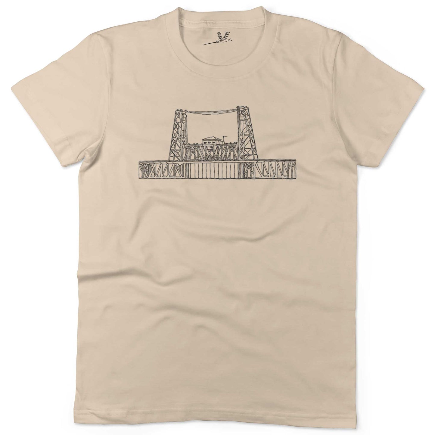 Steel Bridge Unisex Or Women's Cotton T-shirt-Organic Natural-Woman