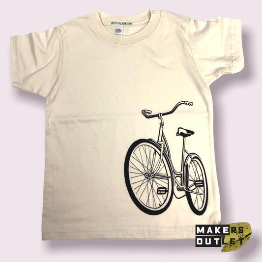 Bike printed on organic toddler shirt