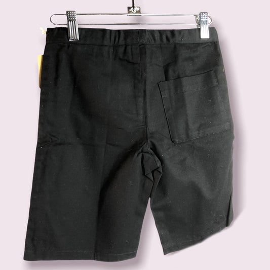 Black Unisex Cotton Shorts With Pockets-6T-