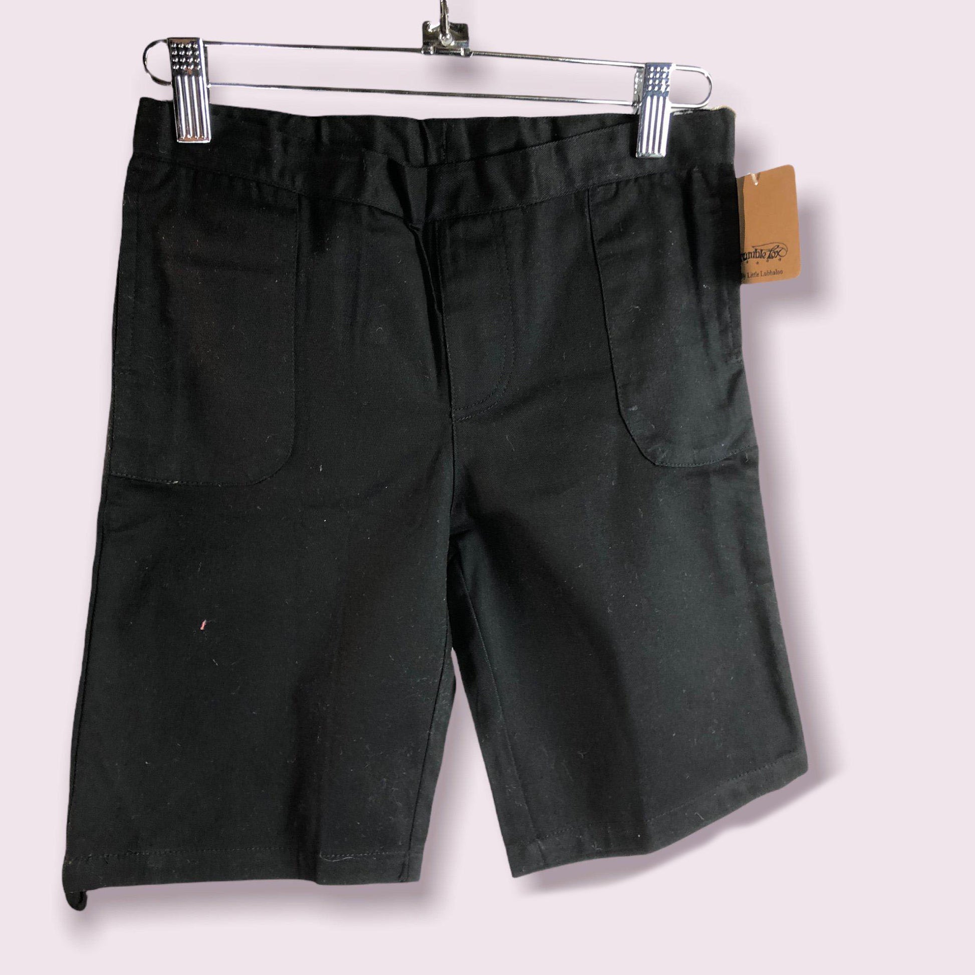 Black Unisex Cotton Shorts With Pockets-6T-