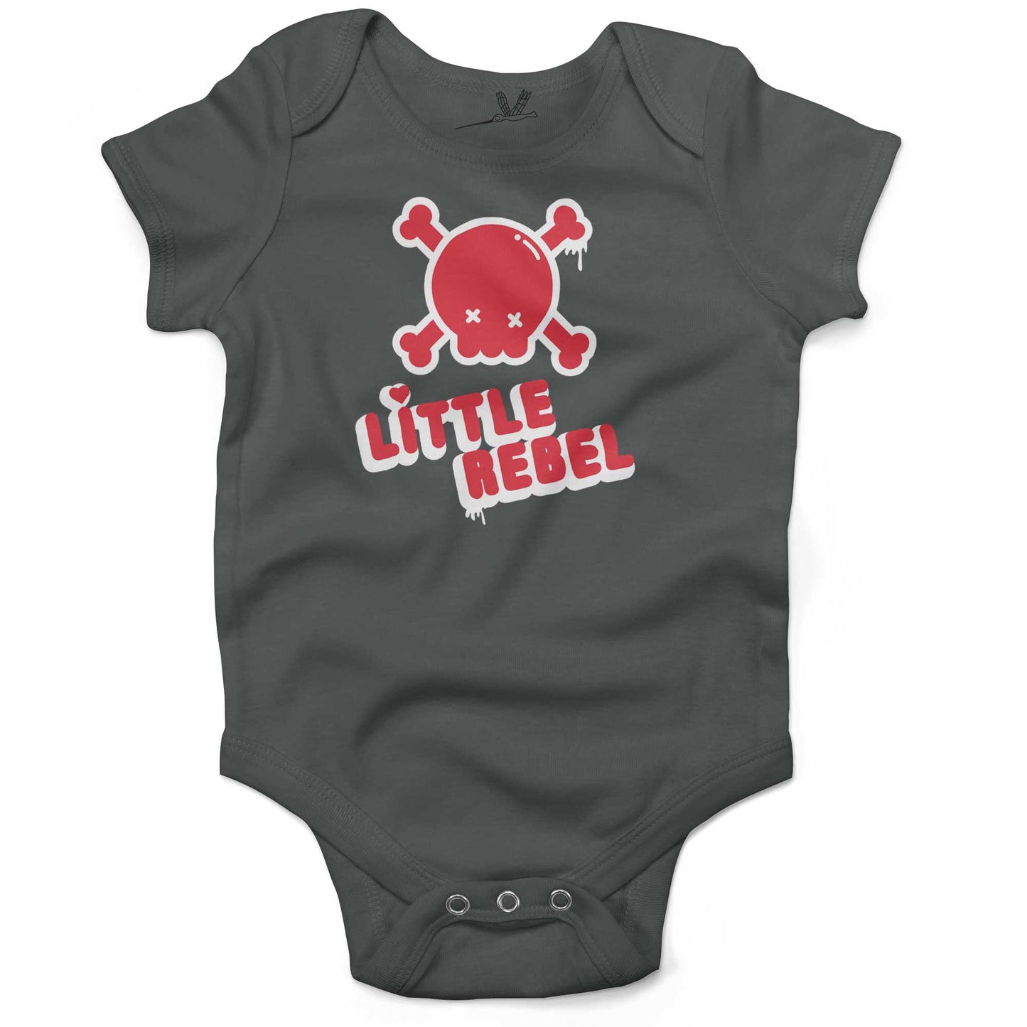Little Rebel Infant Bodysuit or Raglan Baby Tee-Organic Asphalt-3-6 months
