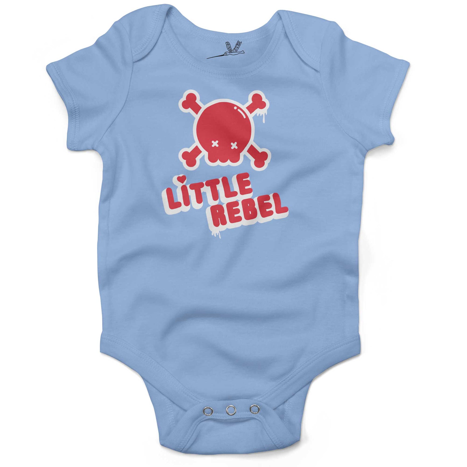 Little Rebel Infant Bodysuit or Raglan Baby Tee-Organic Baby Blue-3-6 months