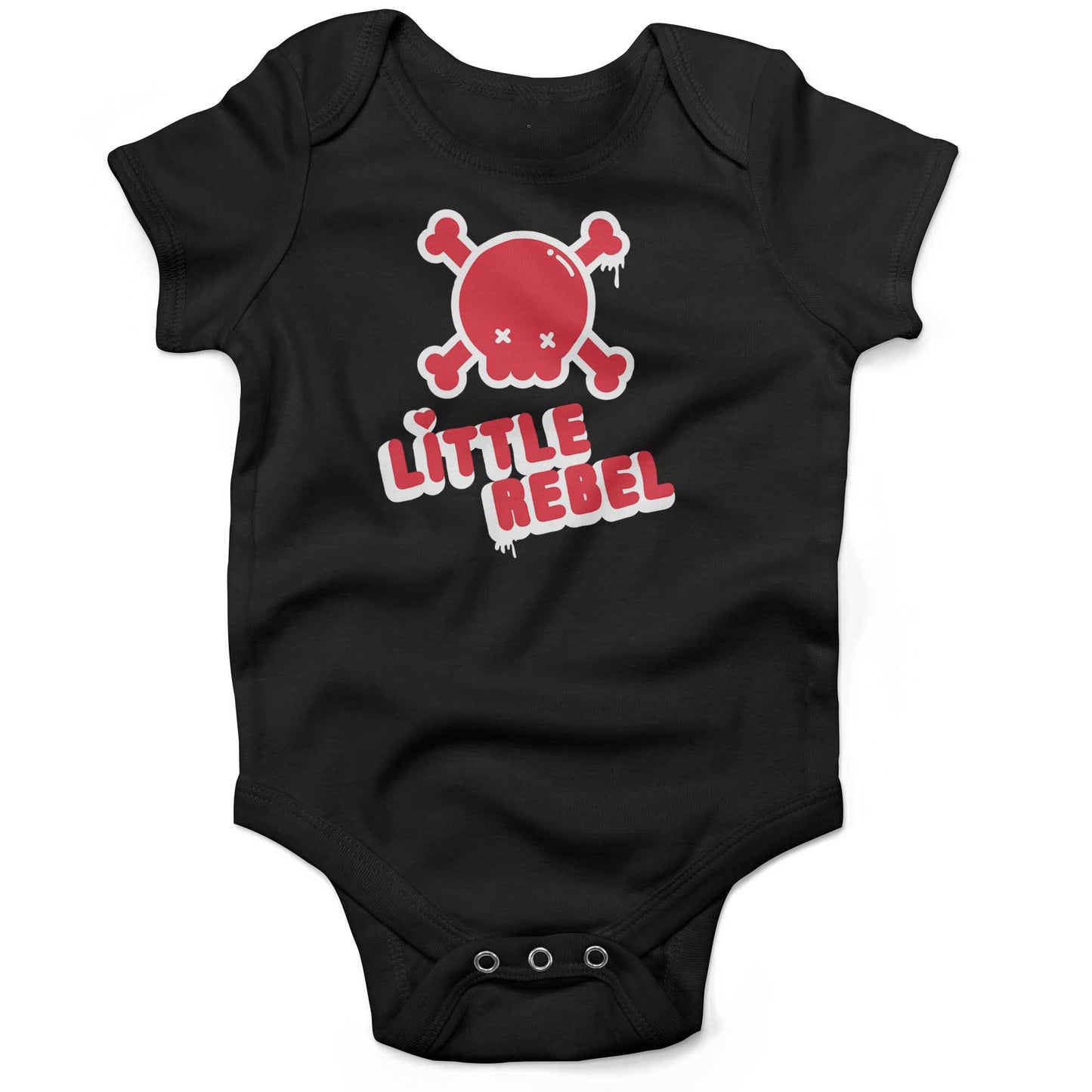 Little Rebel Infant Bodysuit or Raglan Baby Tee-Organic Black-3-6 months