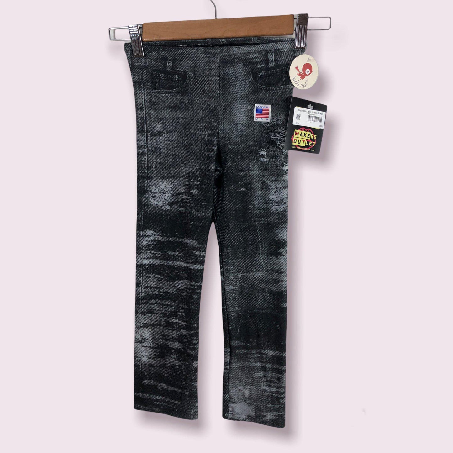 Distressed Stretch Jeans for Kids. Stretchy Leggings-6T-