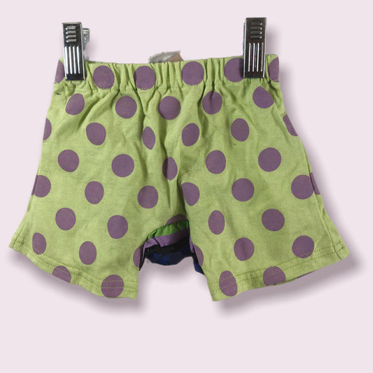 Lime Shorts with Polka Dots by Japanese Monkey Baby Pants-6-12 months-