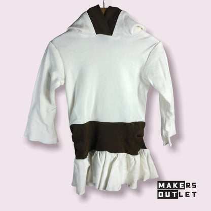 Organic Cotton Drop Waist Hoodie Toddler Dress-Baby & Toddler Dresses-10/12 YR-Cream-