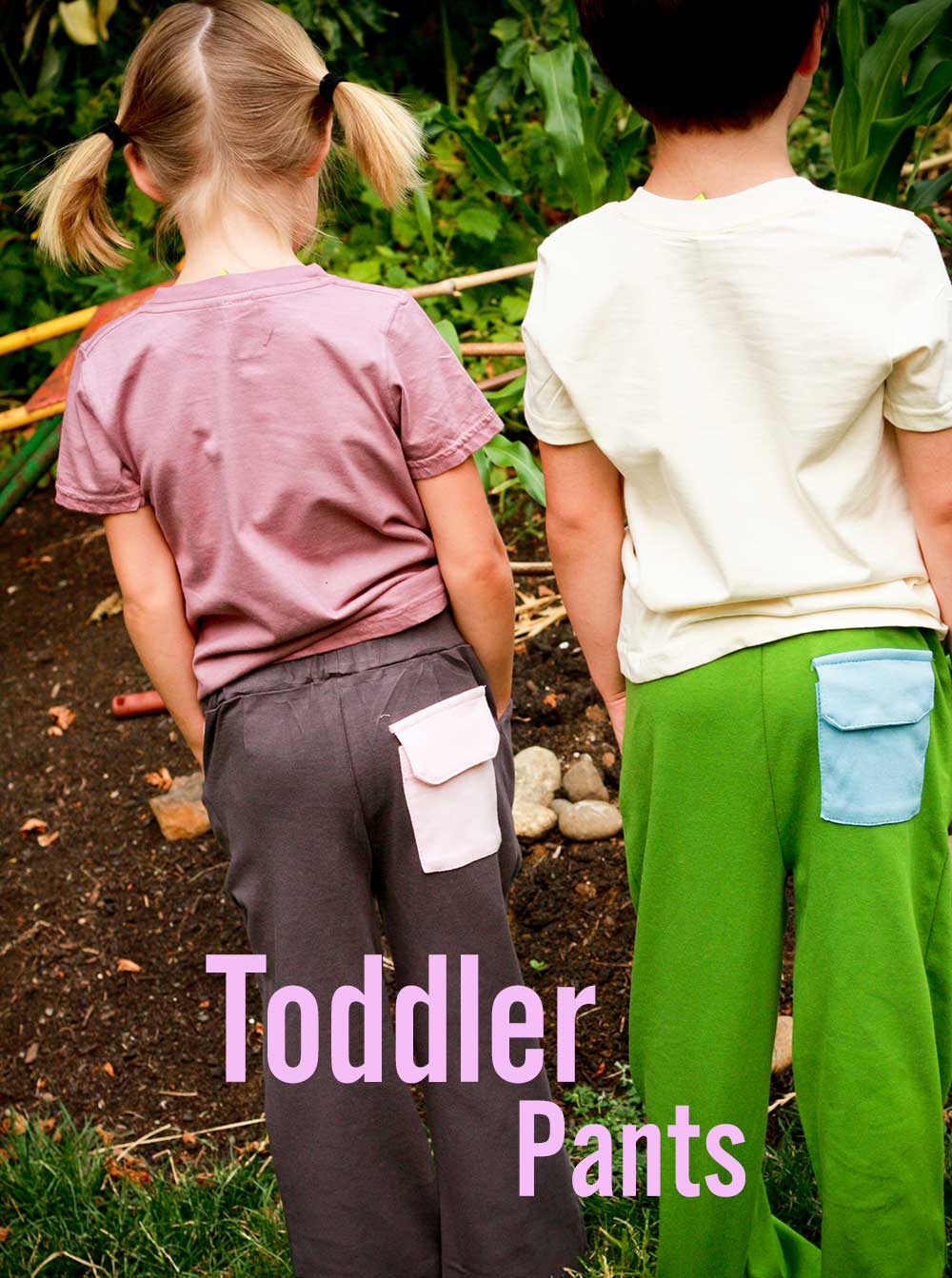 organic toddler pants on toddlers