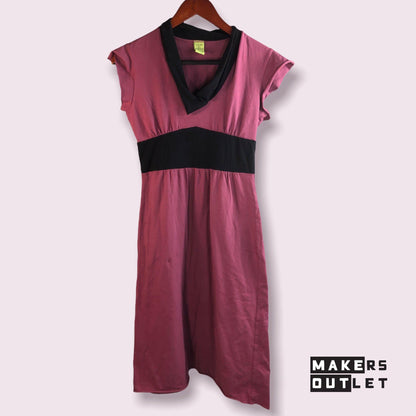 Organic Hand-Dyed Cotton Kitchen Dress-Dresses-Large-Maroon-