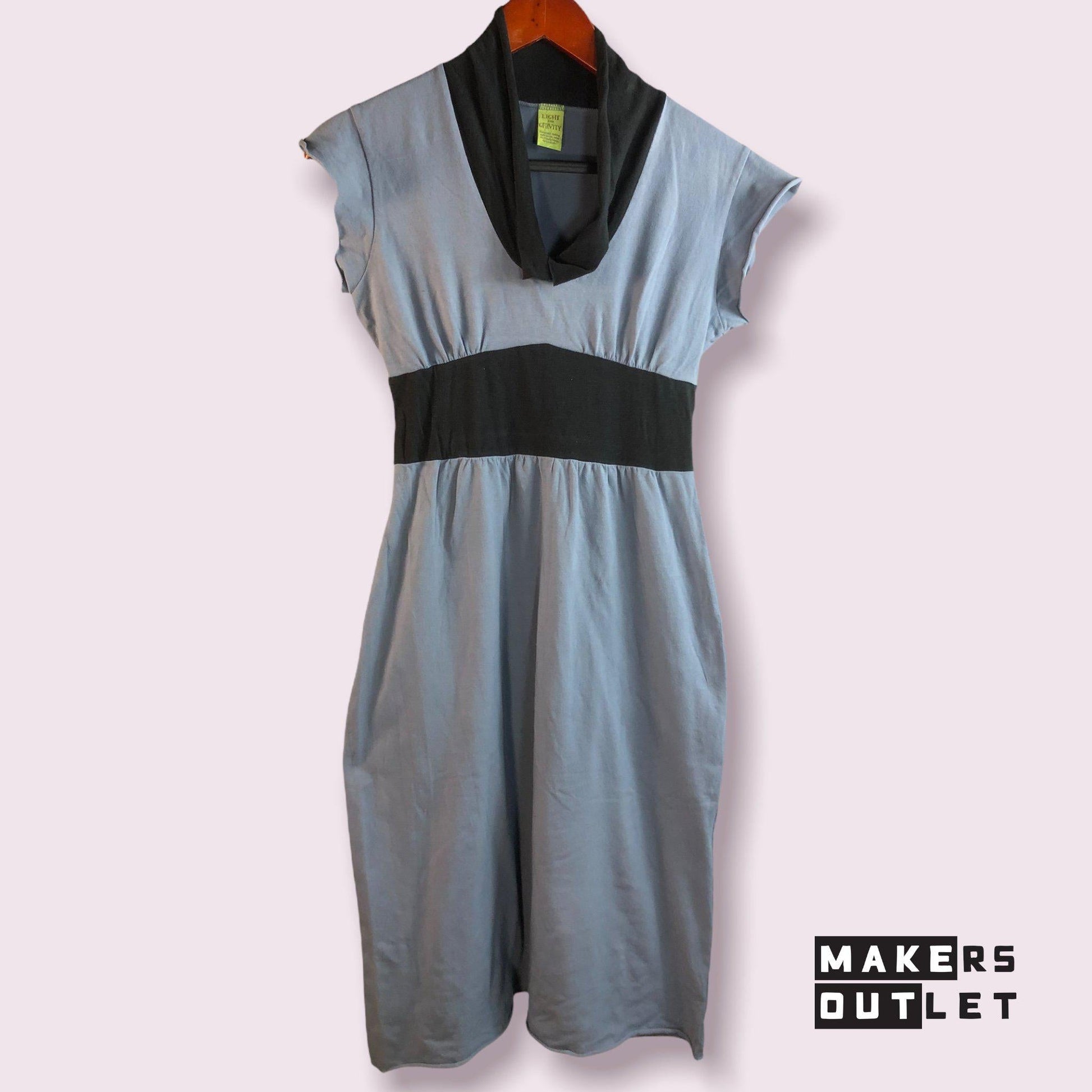 Organic Hand-Dyed Cotton Kitchen Dress-Dresses-Medium-Blue-