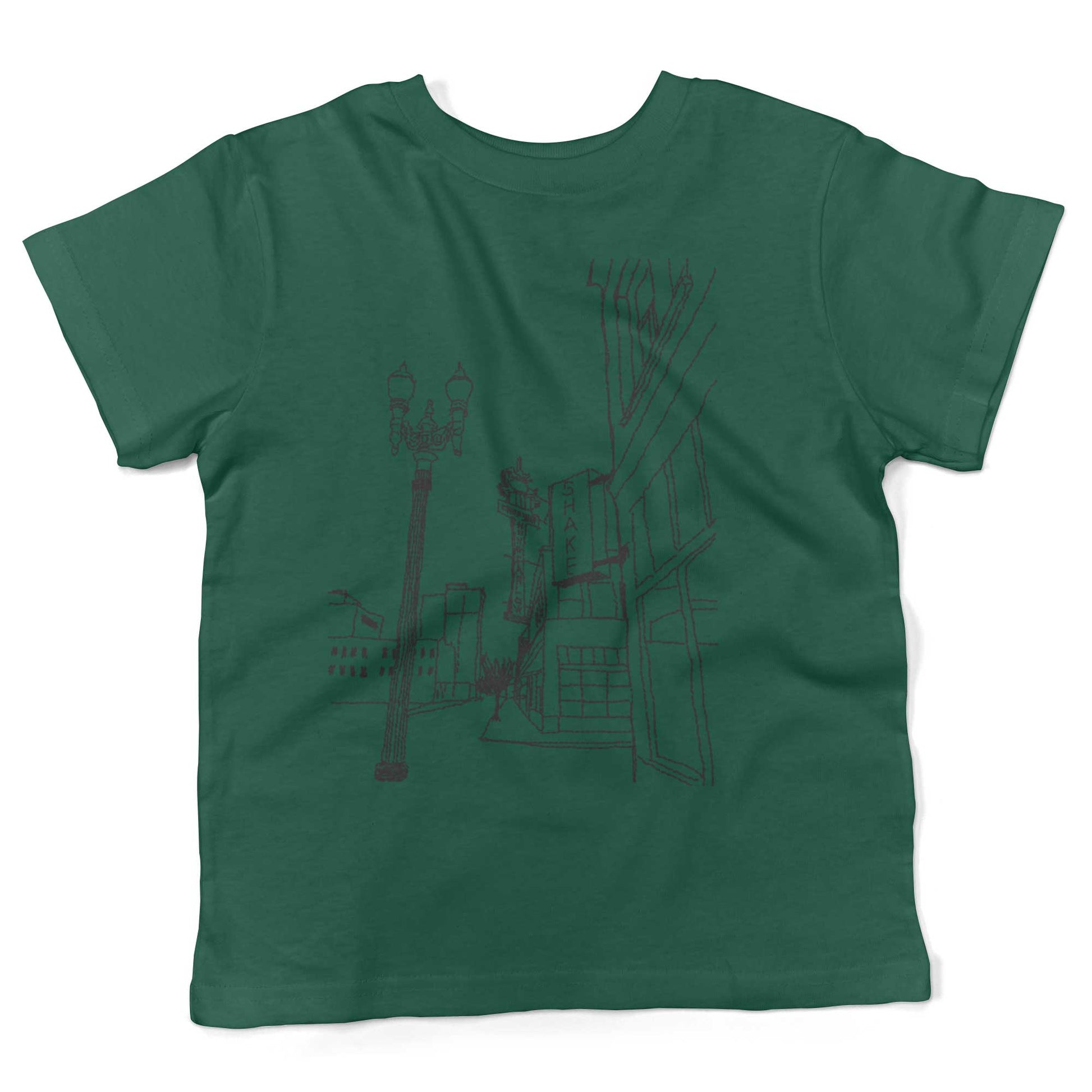 Chinatown Hung Far Low Restaurant Toddler Shirt-Kelly Green-2T