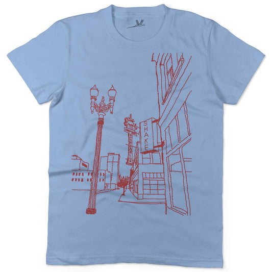 Hung Far Low Restaurant Unisex Or Women's Cotton T-shirt-Baby Blue-Woman