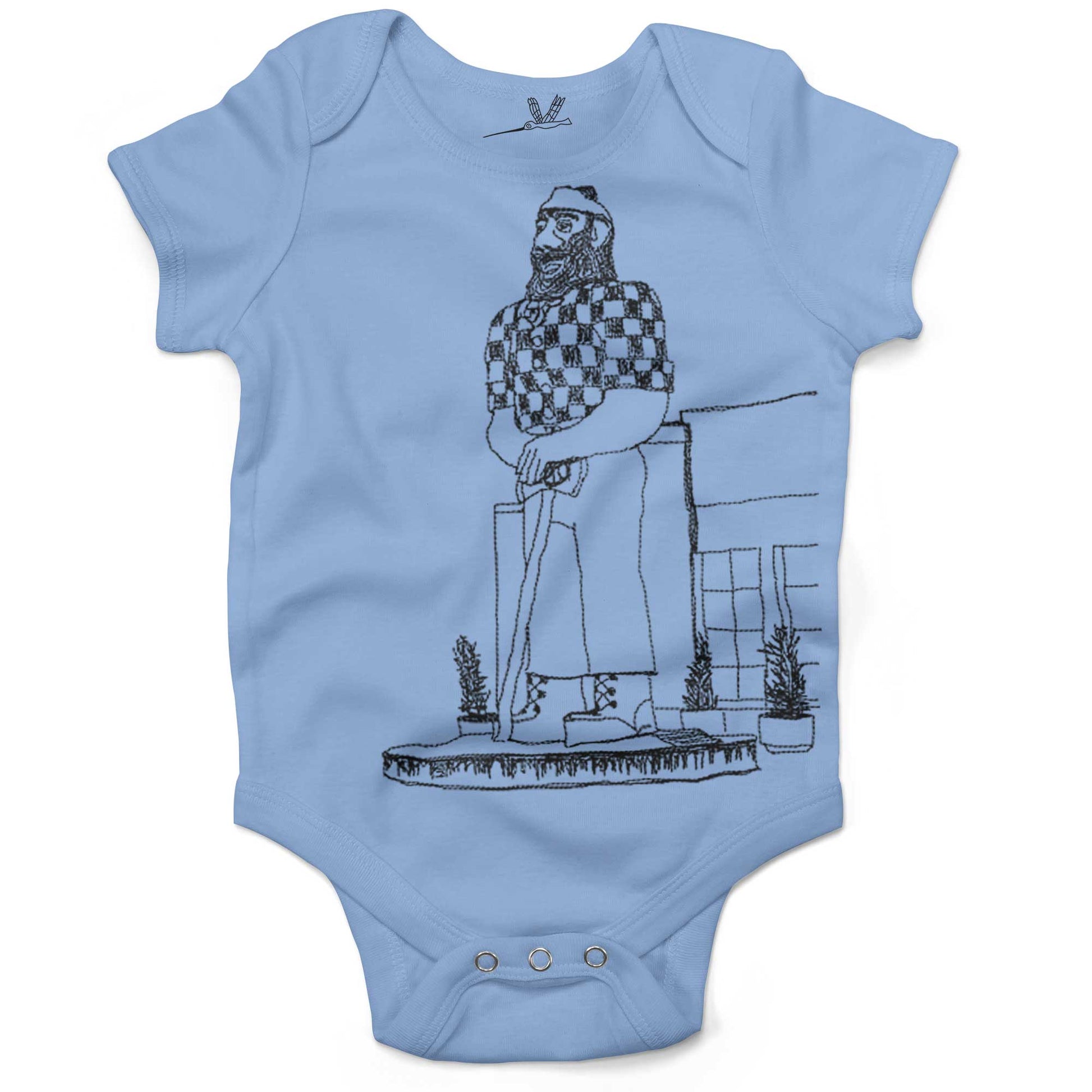 Paul Bunyan Infant Bodysuit or Raglan Baby Tee-Organic Baby Blue-3-6 months