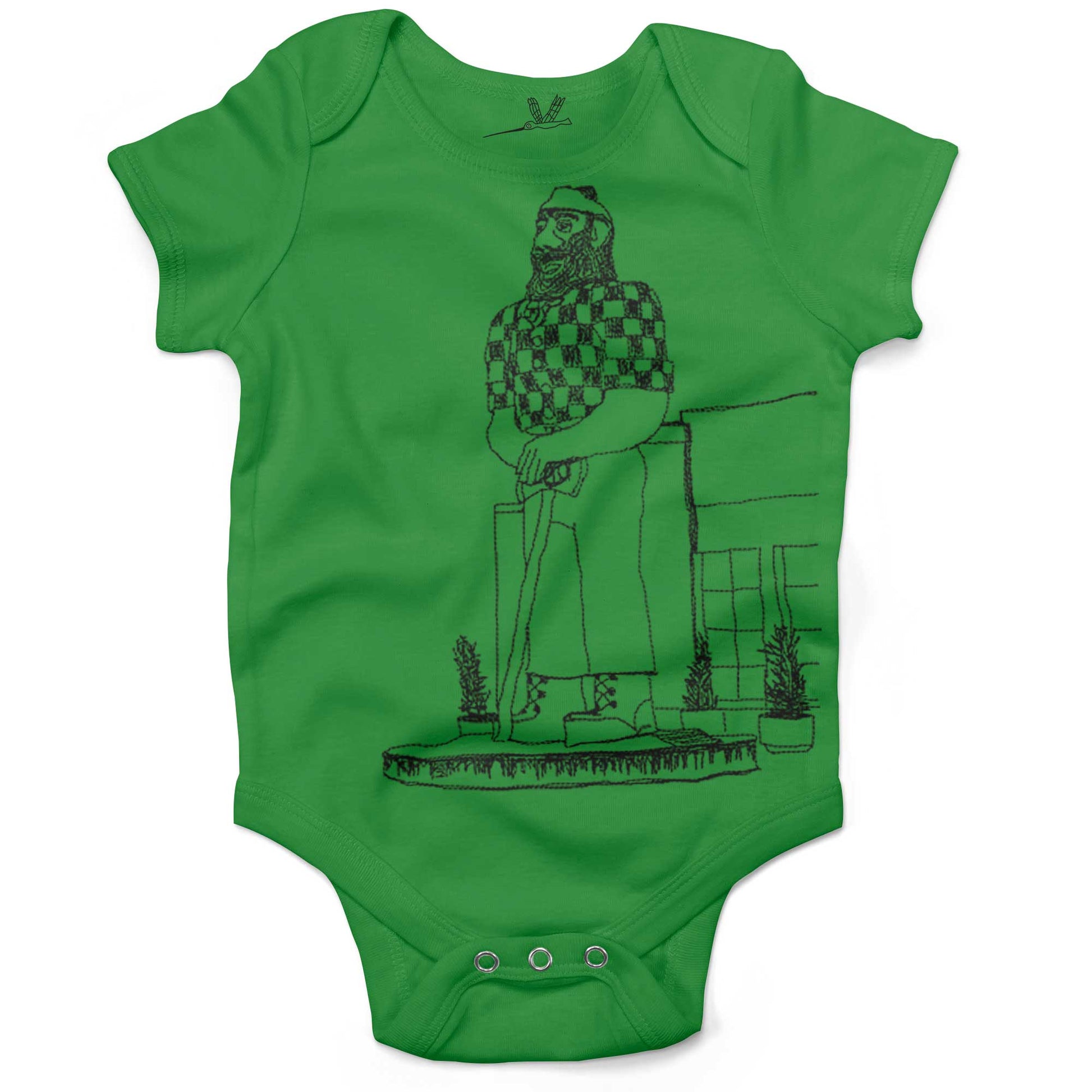 Paul Bunyan Infant Bodysuit or Raglan Baby Tee-Grass Green-3-6 months