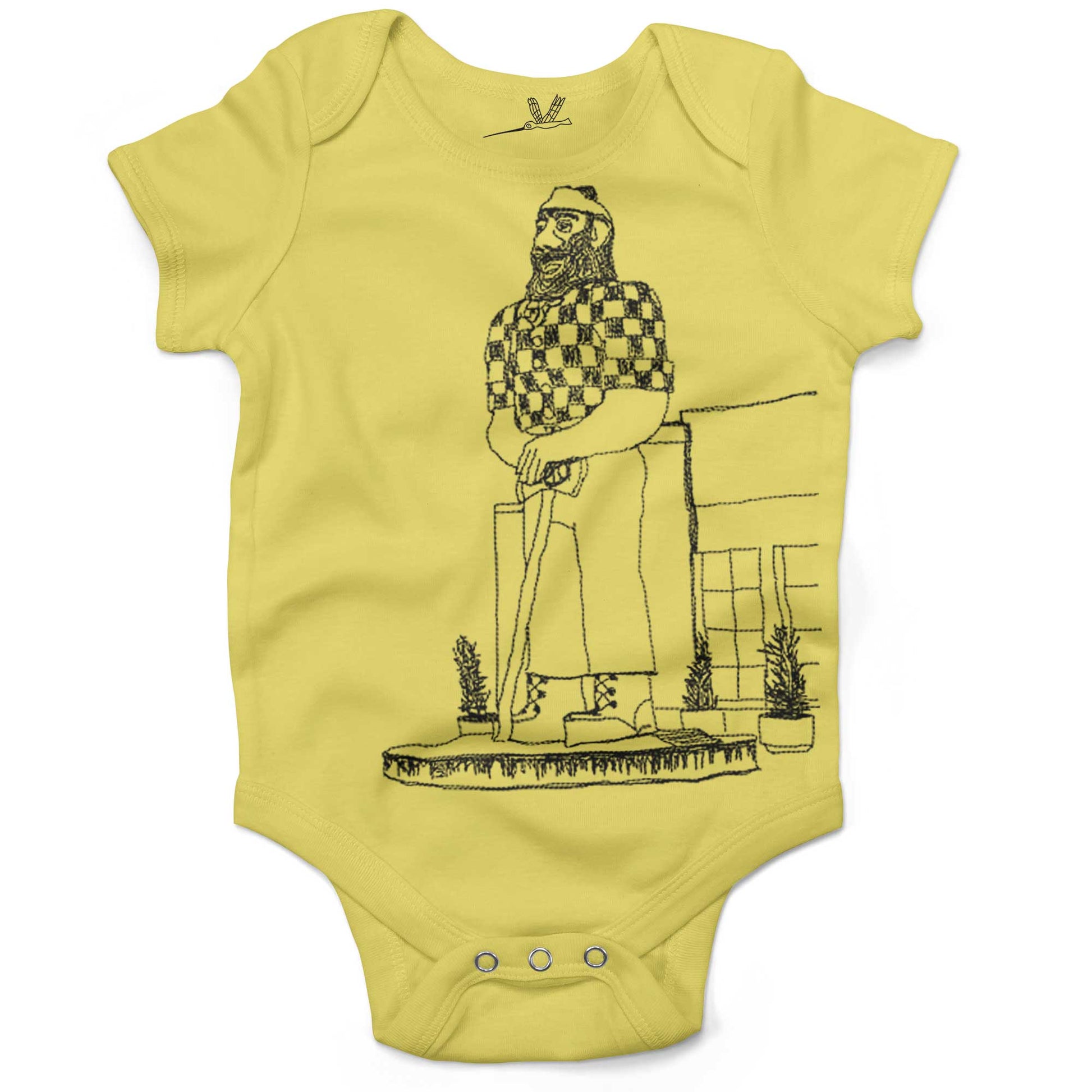Paul Bunyan Infant Bodysuit or Raglan Baby Tee-Yellow-3-6 months