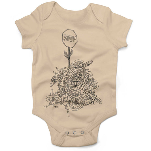 Zoobomber Bike Pyle Infant Bodysuit or Raglan Baby Tee-Organic Natural-3-6 months