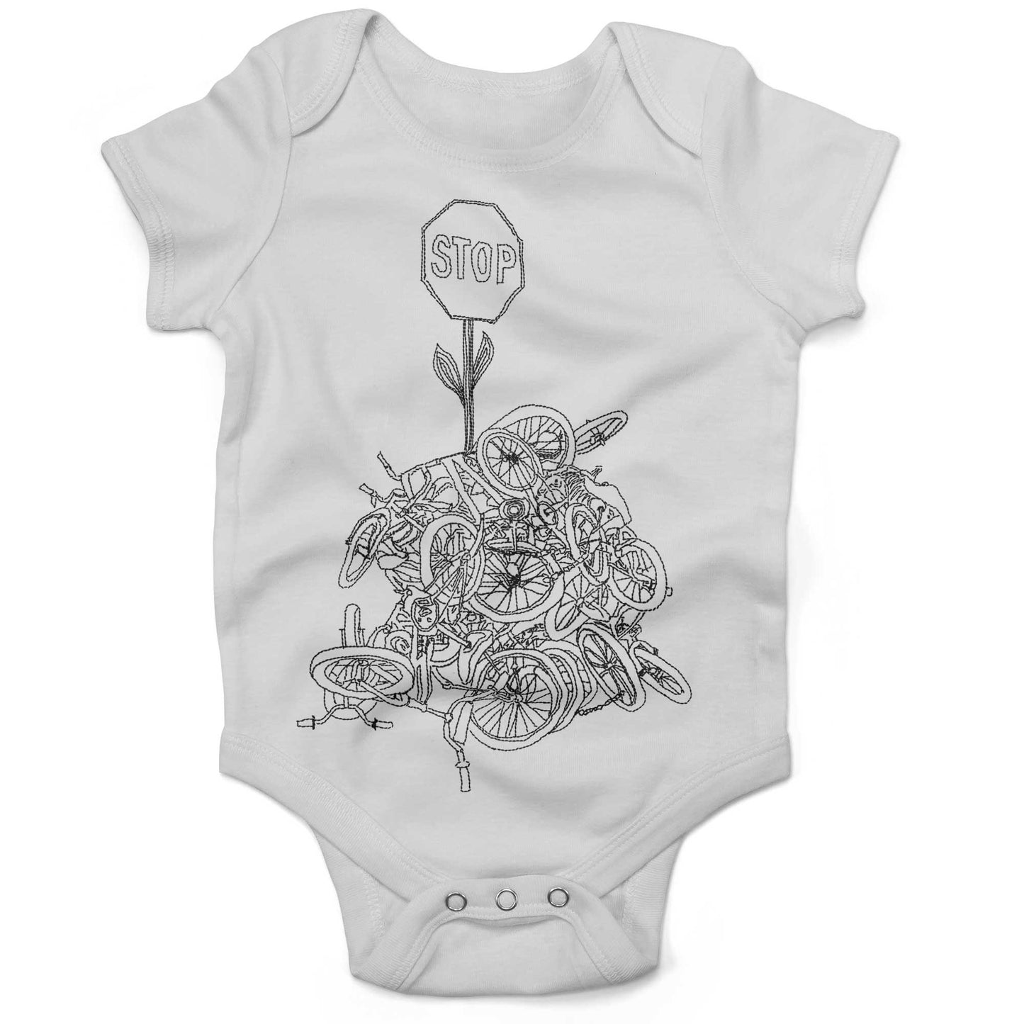 Zoobomber Bike Pyle Infant Bodysuit or Raglan Baby Tee-White-3-6 months